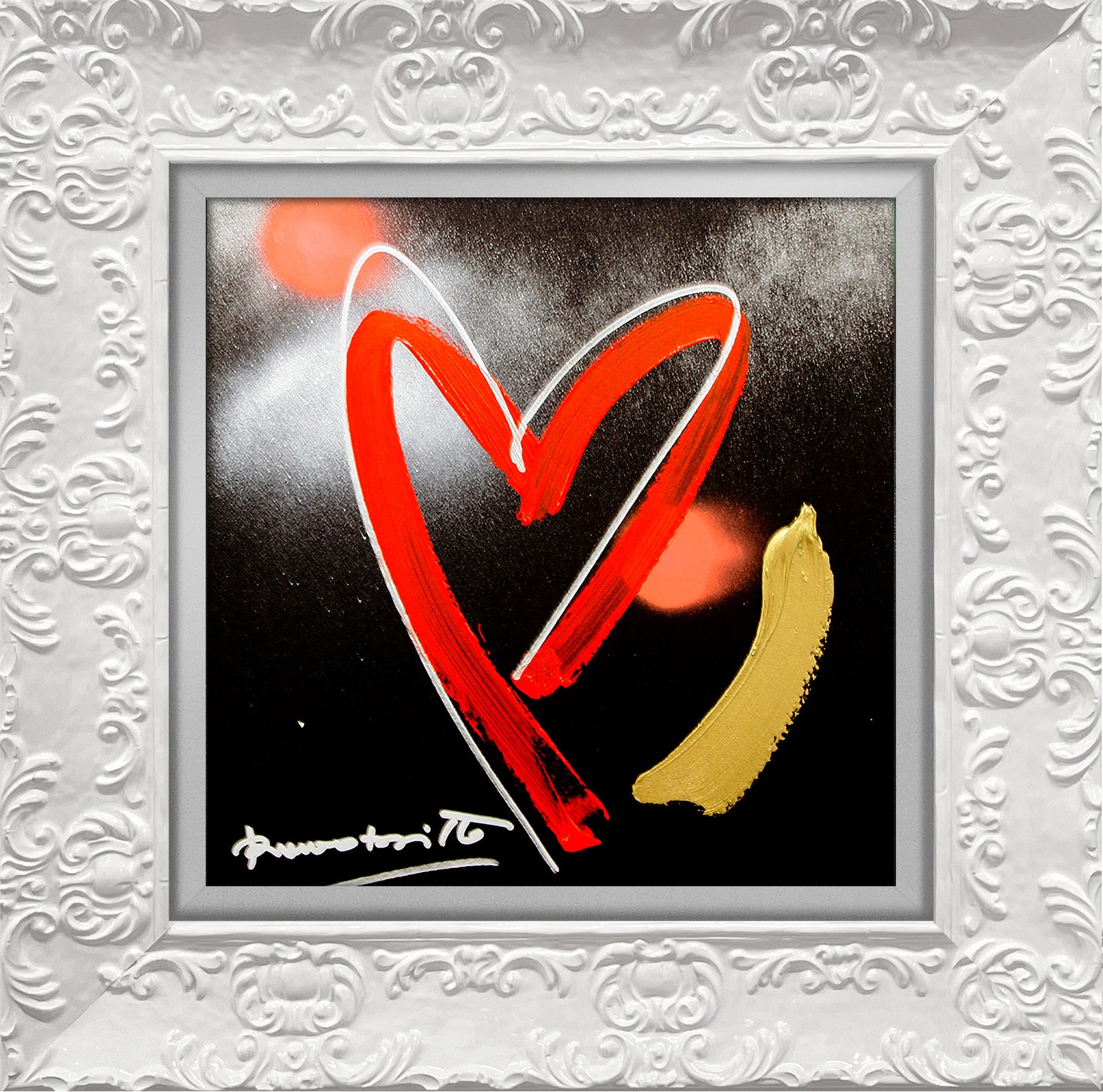 Romero Britto heartbeat original drawing  contemporary pop art piece
