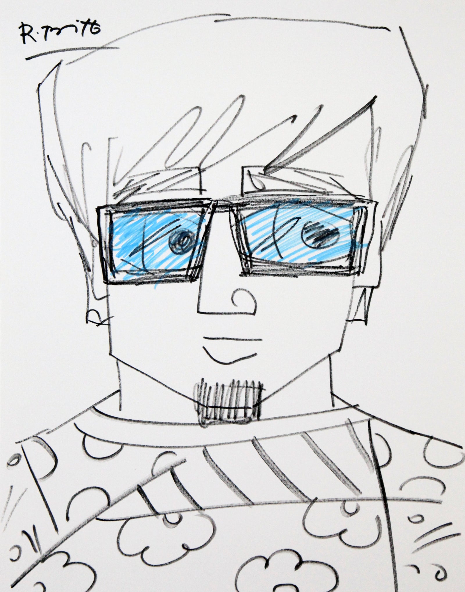 Romero Britto cool original drawing  colorful pop art design