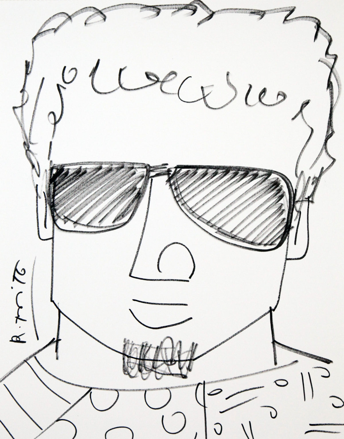 Romero Britto romero original drawing  colorful pop art design