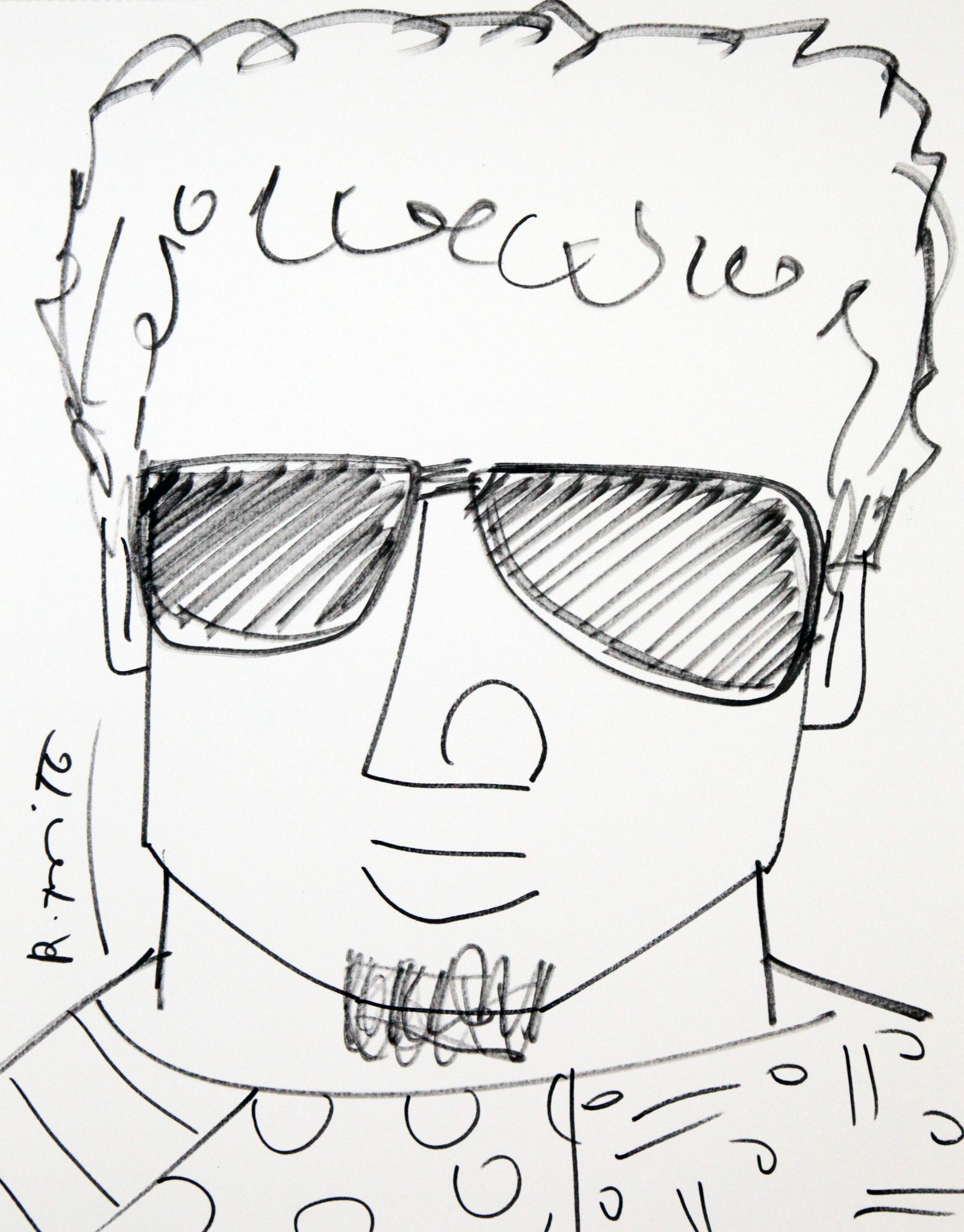 Romero Britto romero original drawing  colorful pop art design