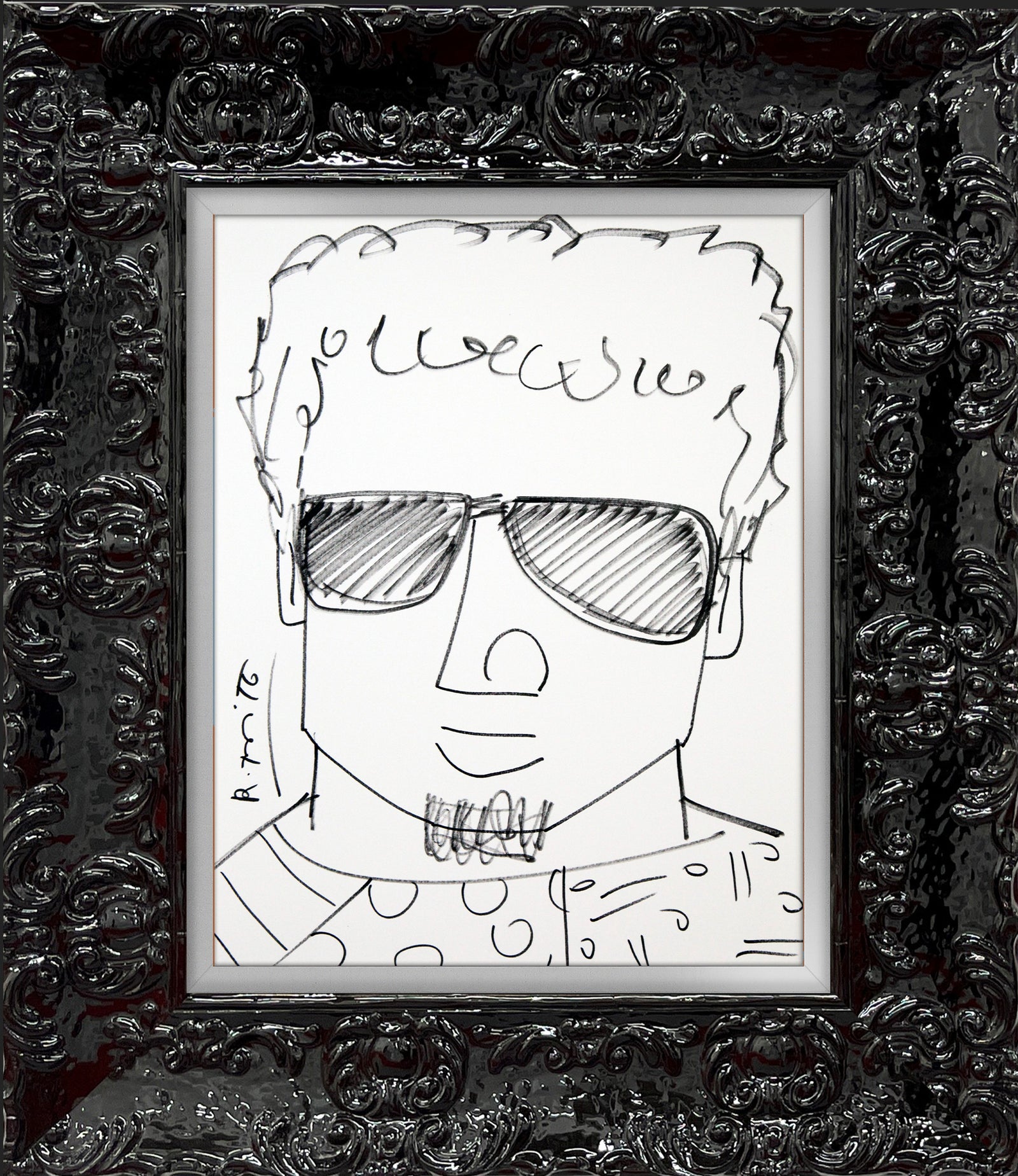romero original drawing  artistic colorful design collectible
