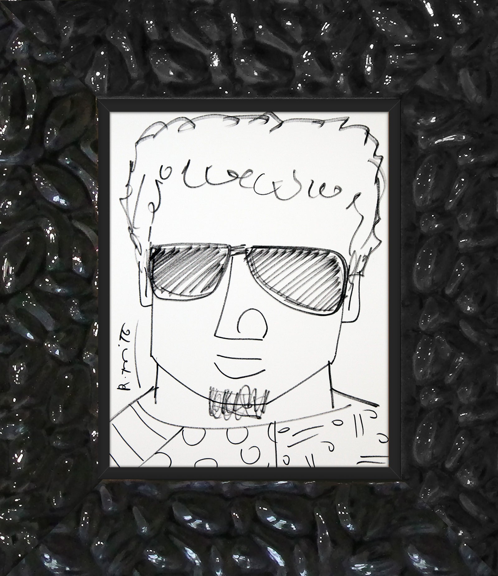 Romero Britto romero original drawing  contemporary pop art piece