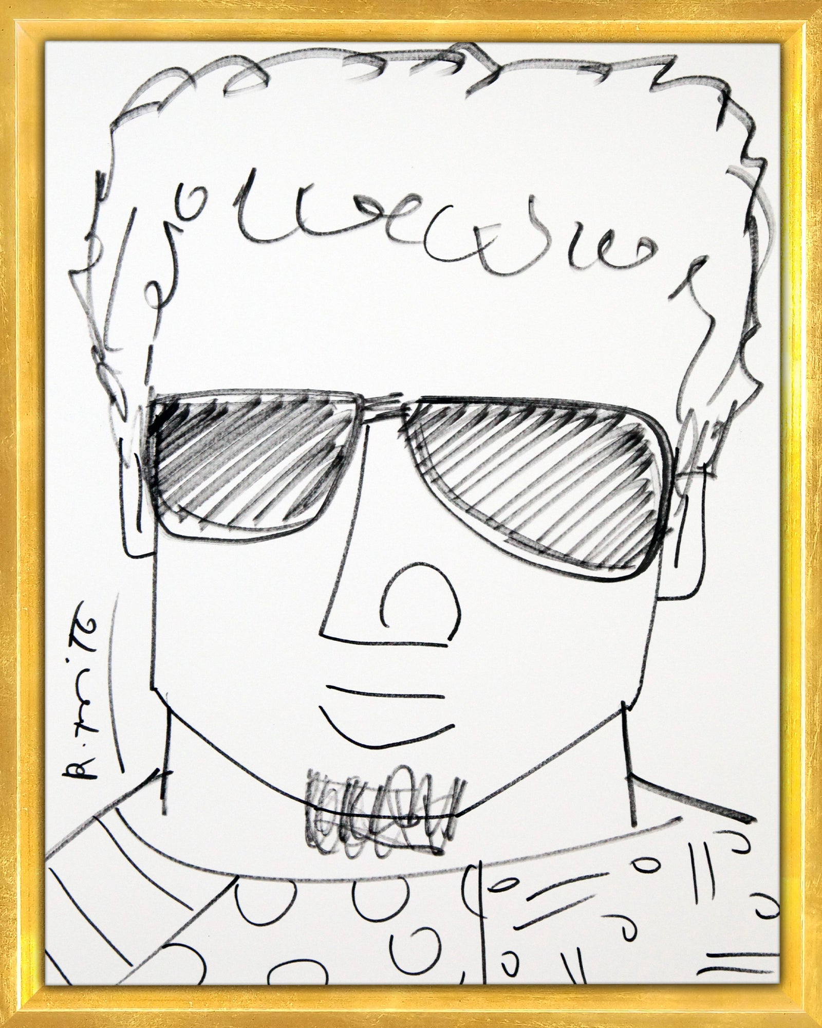 modern pop art romero original drawing  vibrant home decor