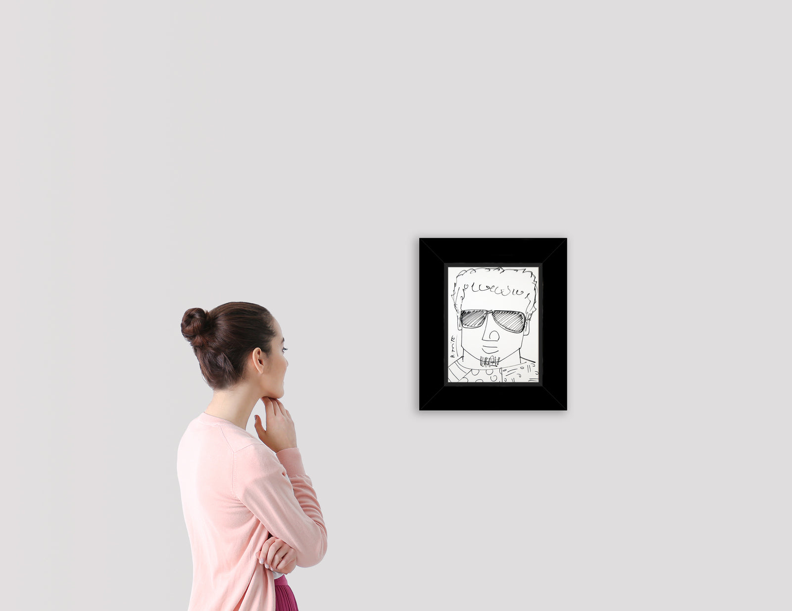 modern pop art romero original drawing  vibrant home decor