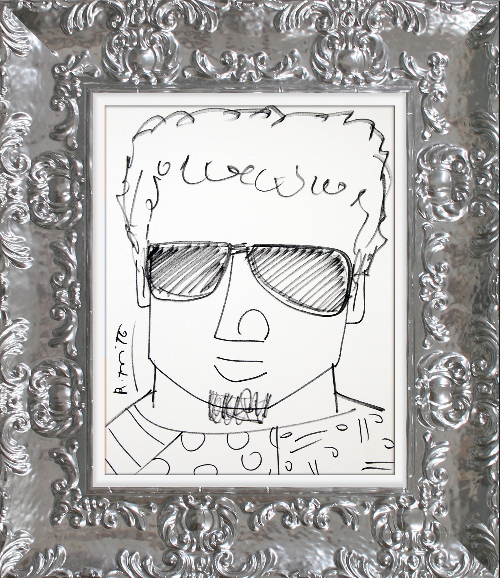 Romero Britto romero original drawing  colorful pop art design