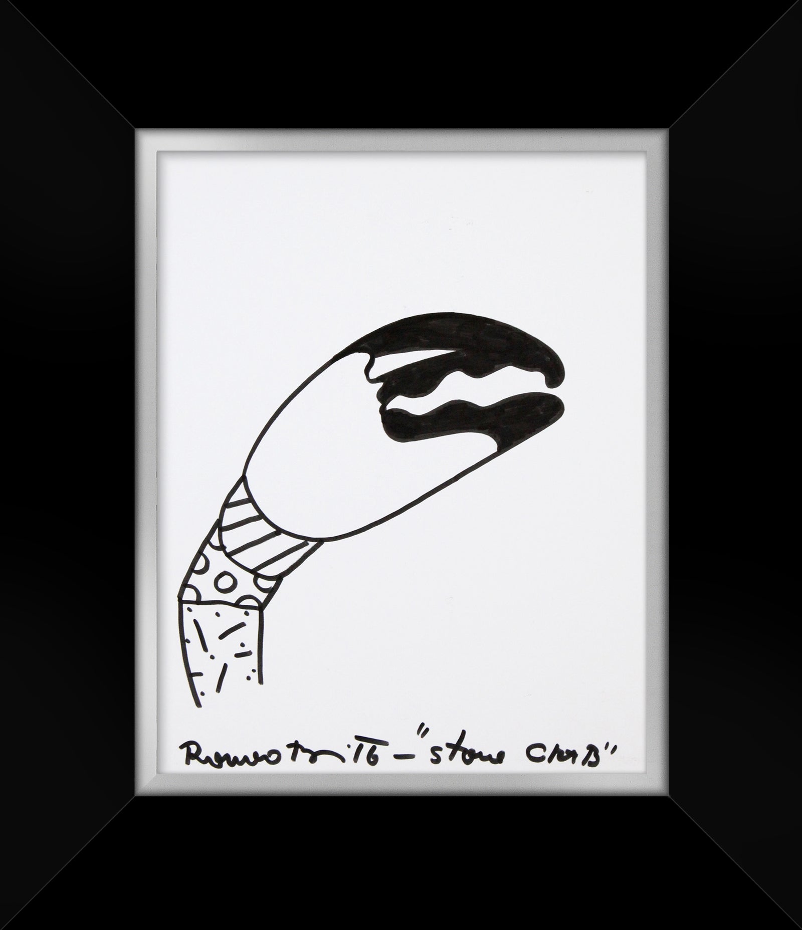 stone crab original drawing  artistic colorful design collectible