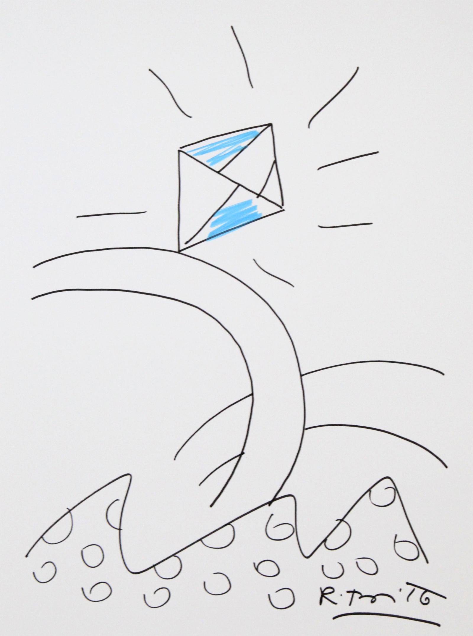 Romero Britto diamond original drawing  colorful pop art design
