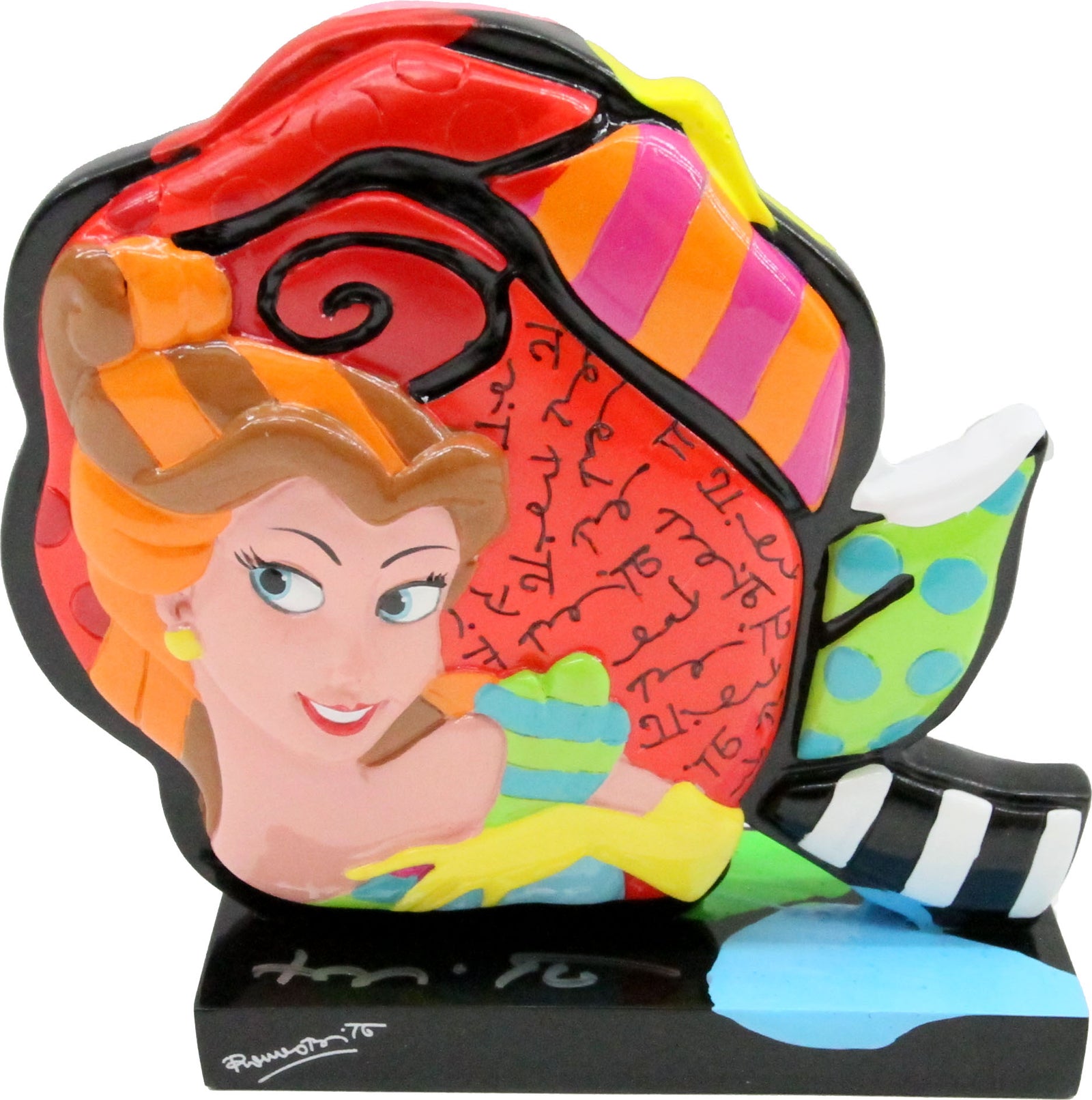 Belle Mini Base - Disney By Britto - Original Touch Of Gold Sculpture