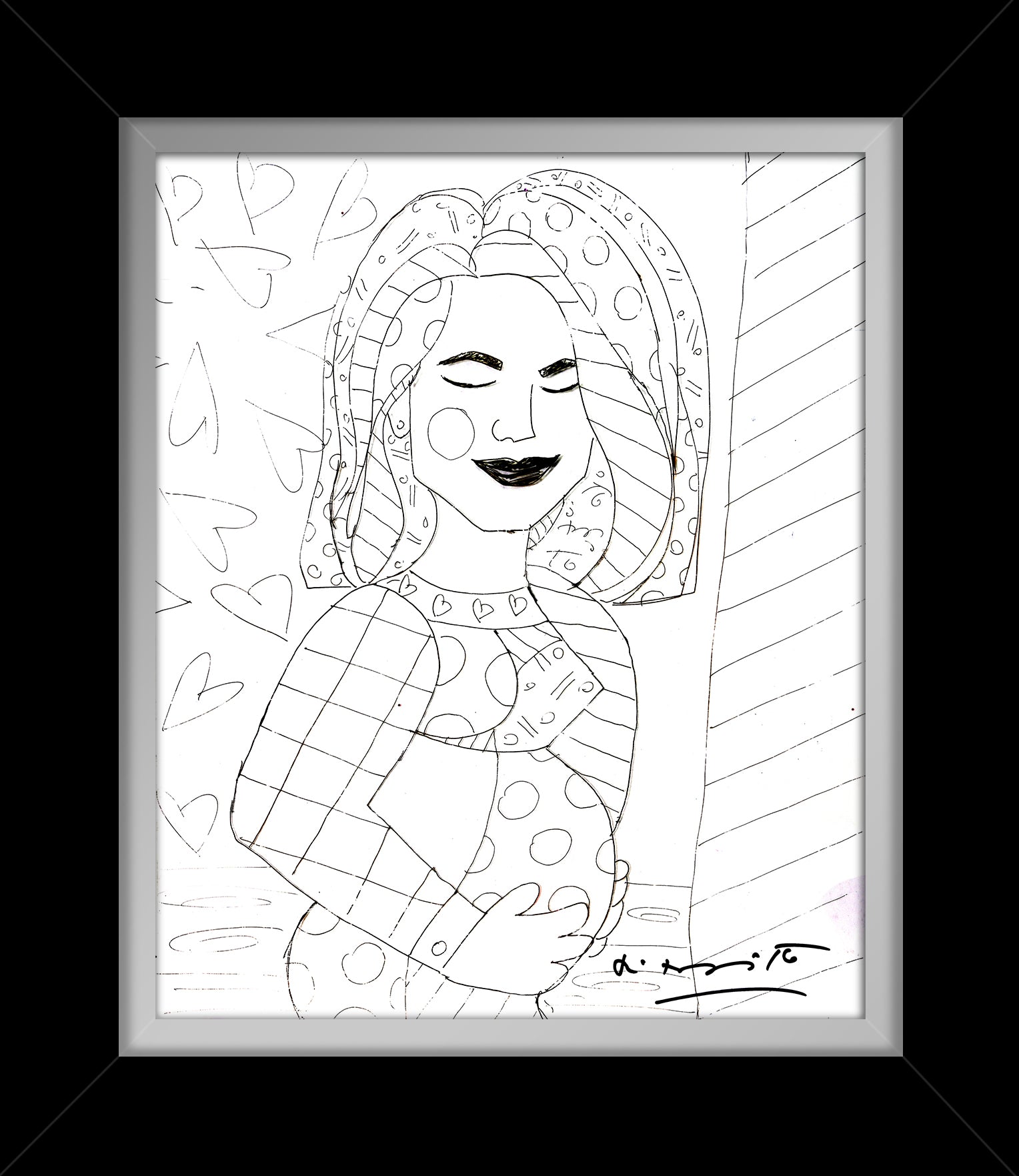 mother original drawing  artistic colorful design collectible