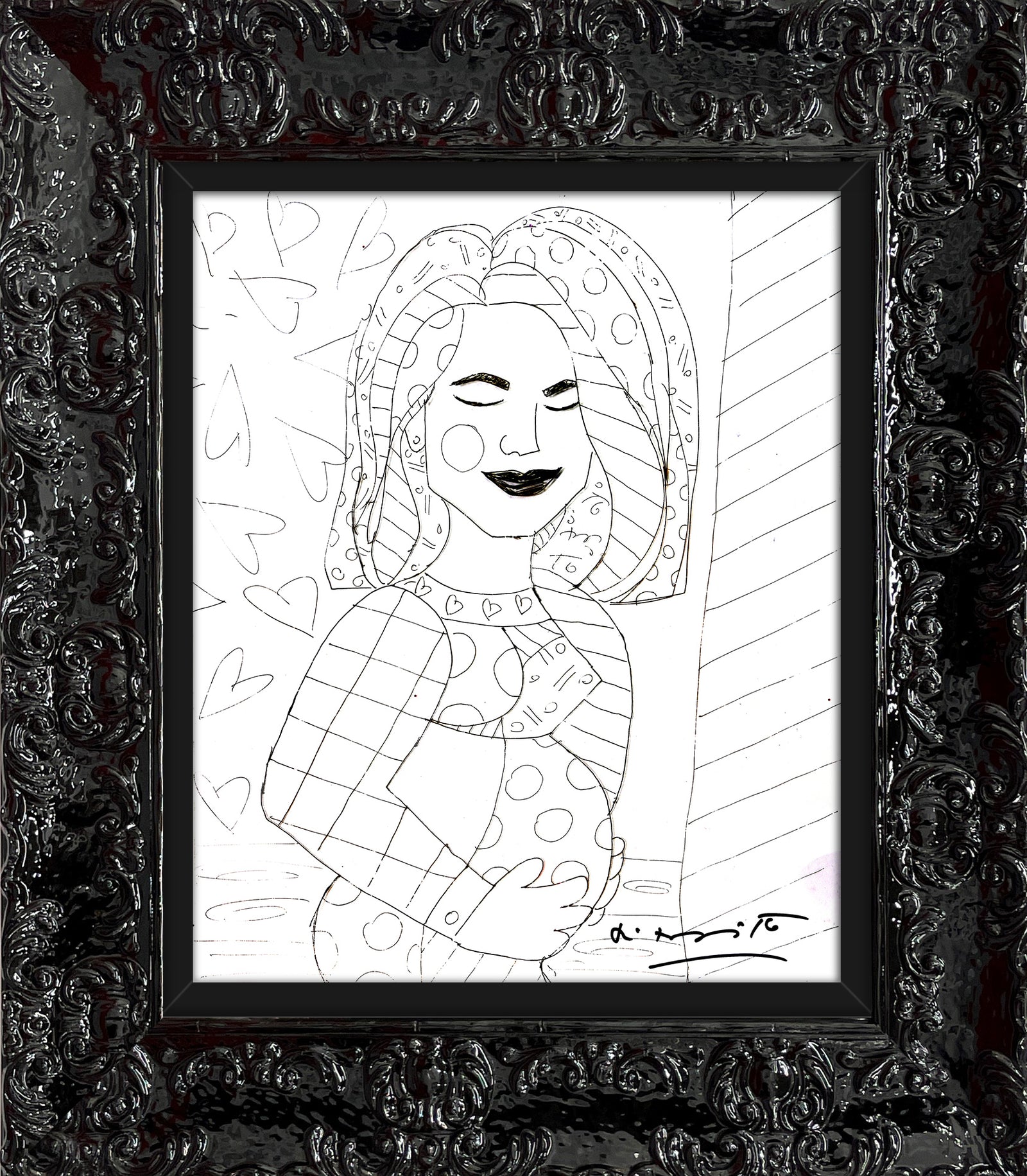 mother original drawing  artistic colorful design collectible