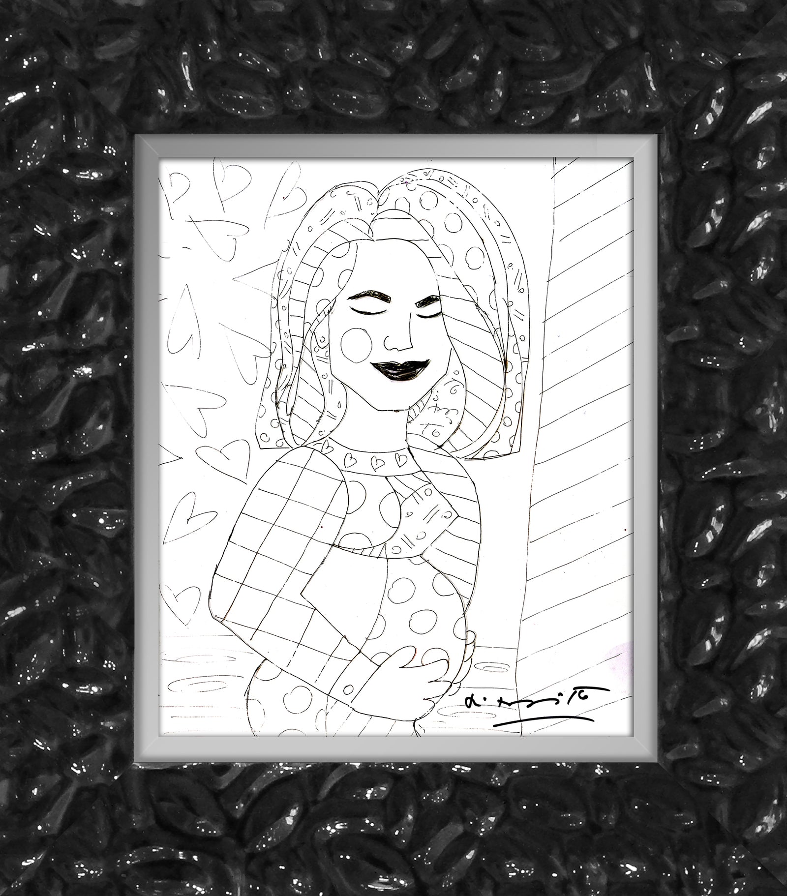 mother original drawing  colorful decorative collectible gift idea