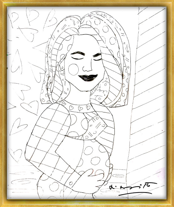 modern pop art mother original drawing  vibrant home decor