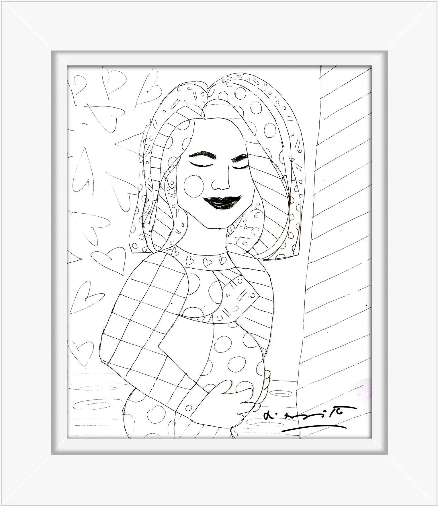 mother original drawing  colorful decorative collectible gift idea