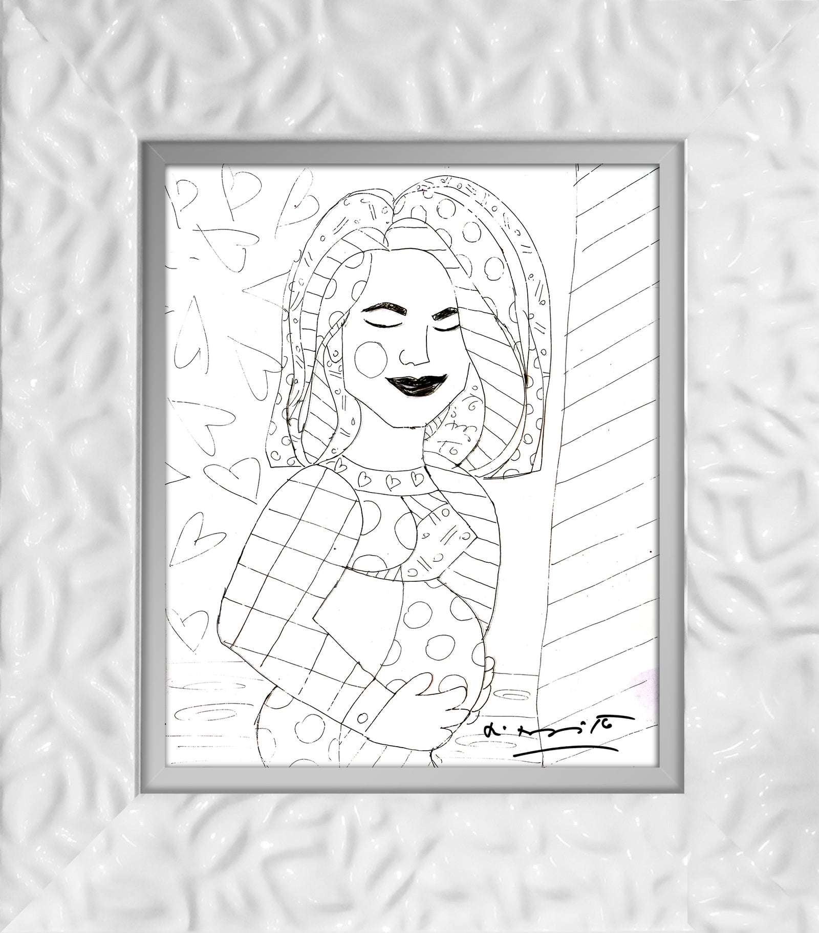 mother original drawing  colorful decorative collectible gift idea