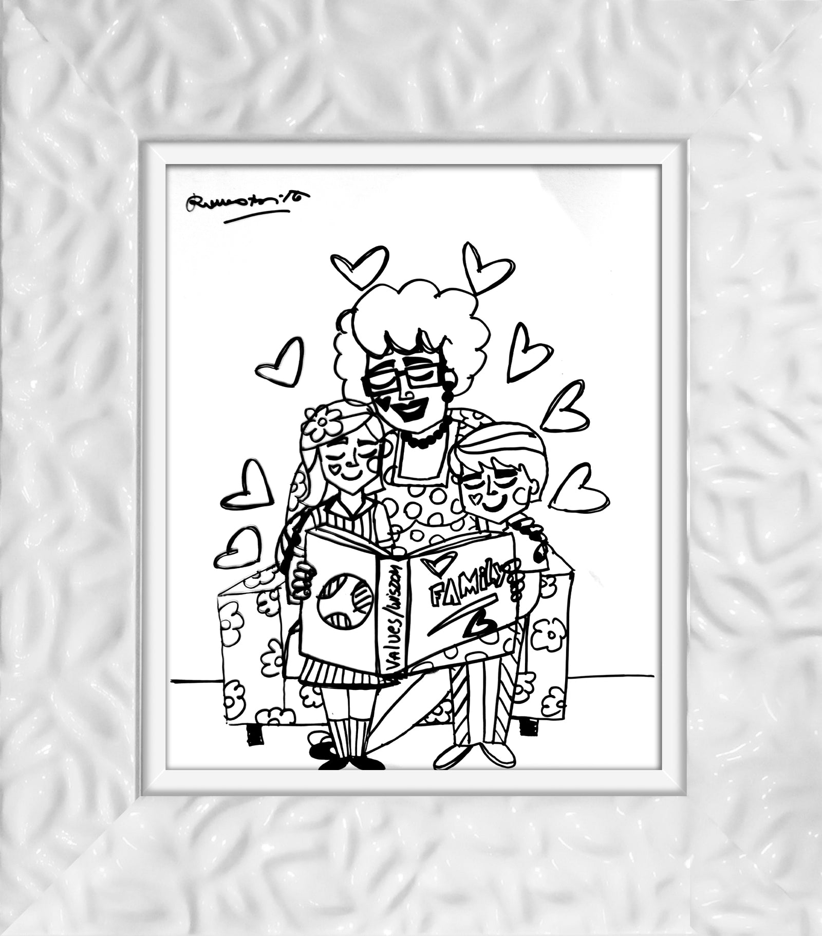 modern pop art values and wisdom original drawing  vibrant home decor