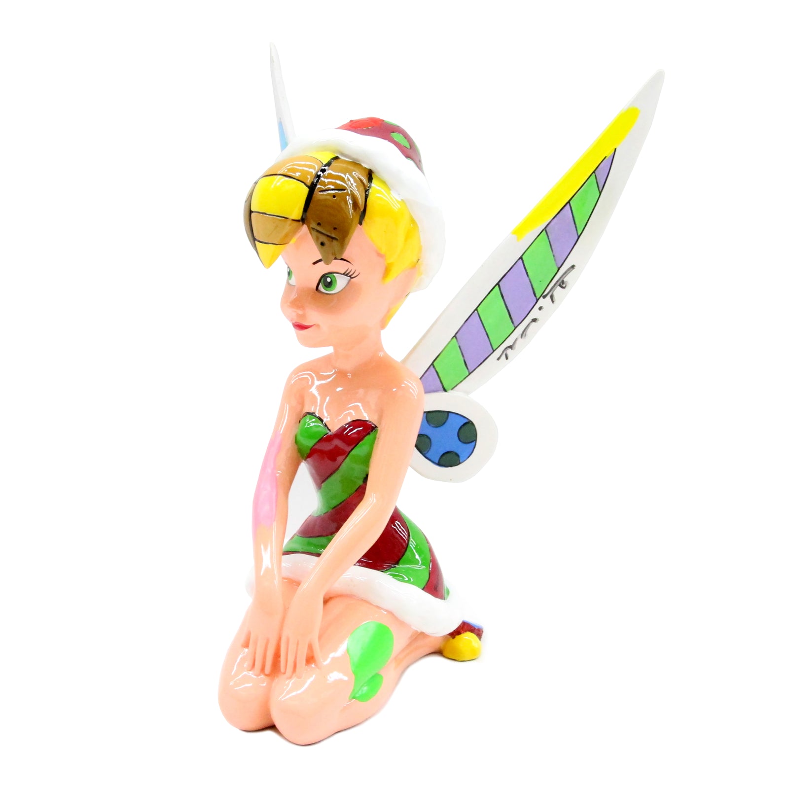 Santa Tinkerbell - Disney By Britto - Original Touch Of Gold Sculpture