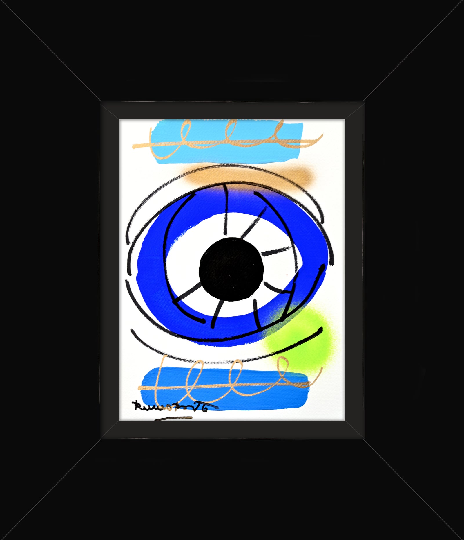 Romero Britto just love eye original drawing  colorful pop art design