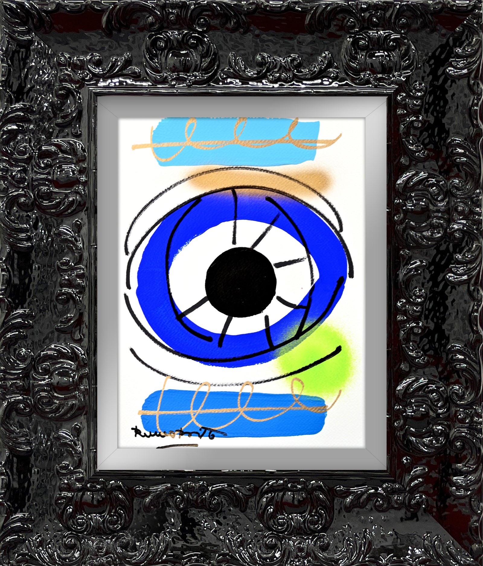 just love eye original drawing  artistic colorful design collectible