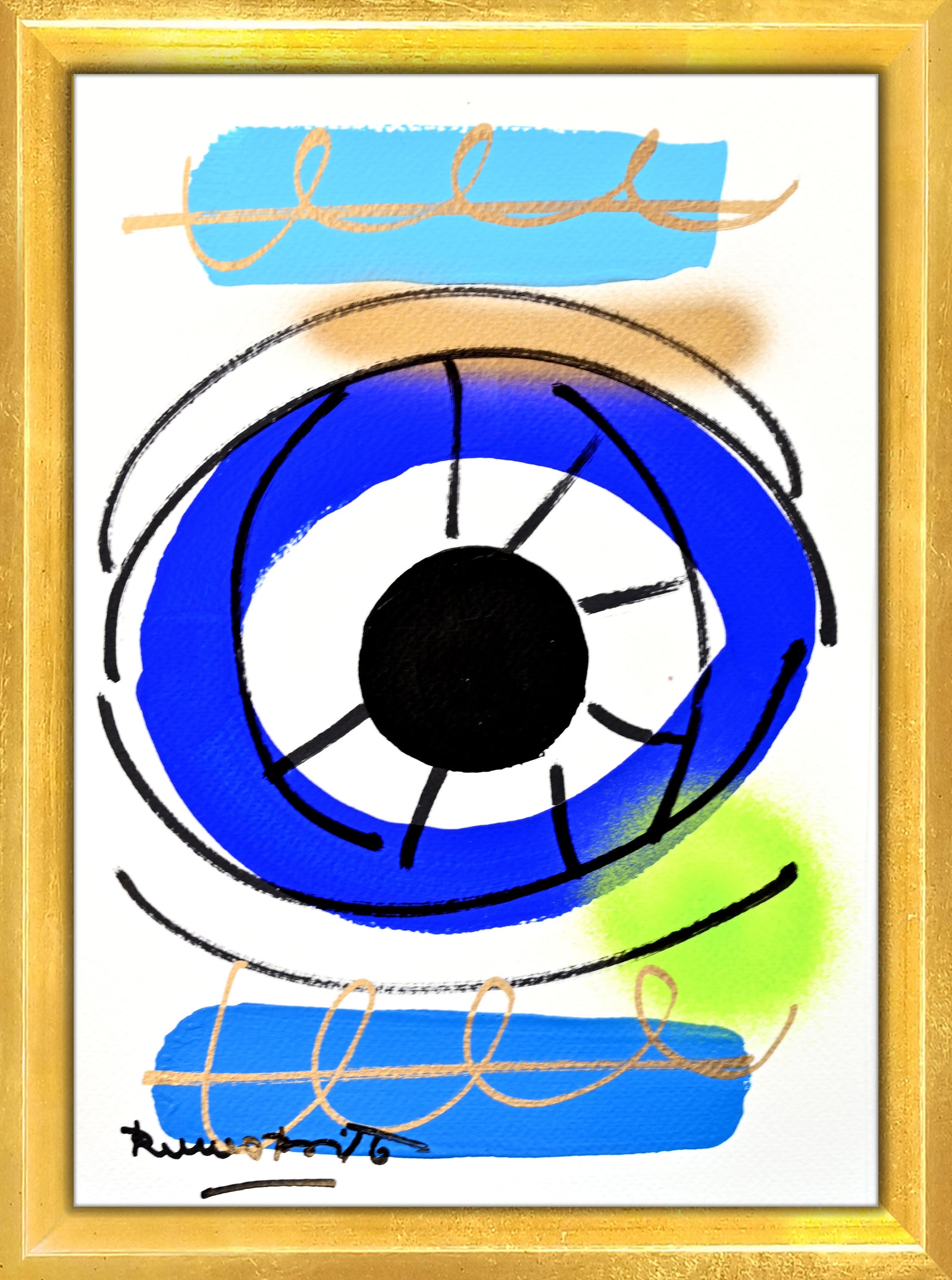 just love eye original drawing  colorful decorative collectible gift idea