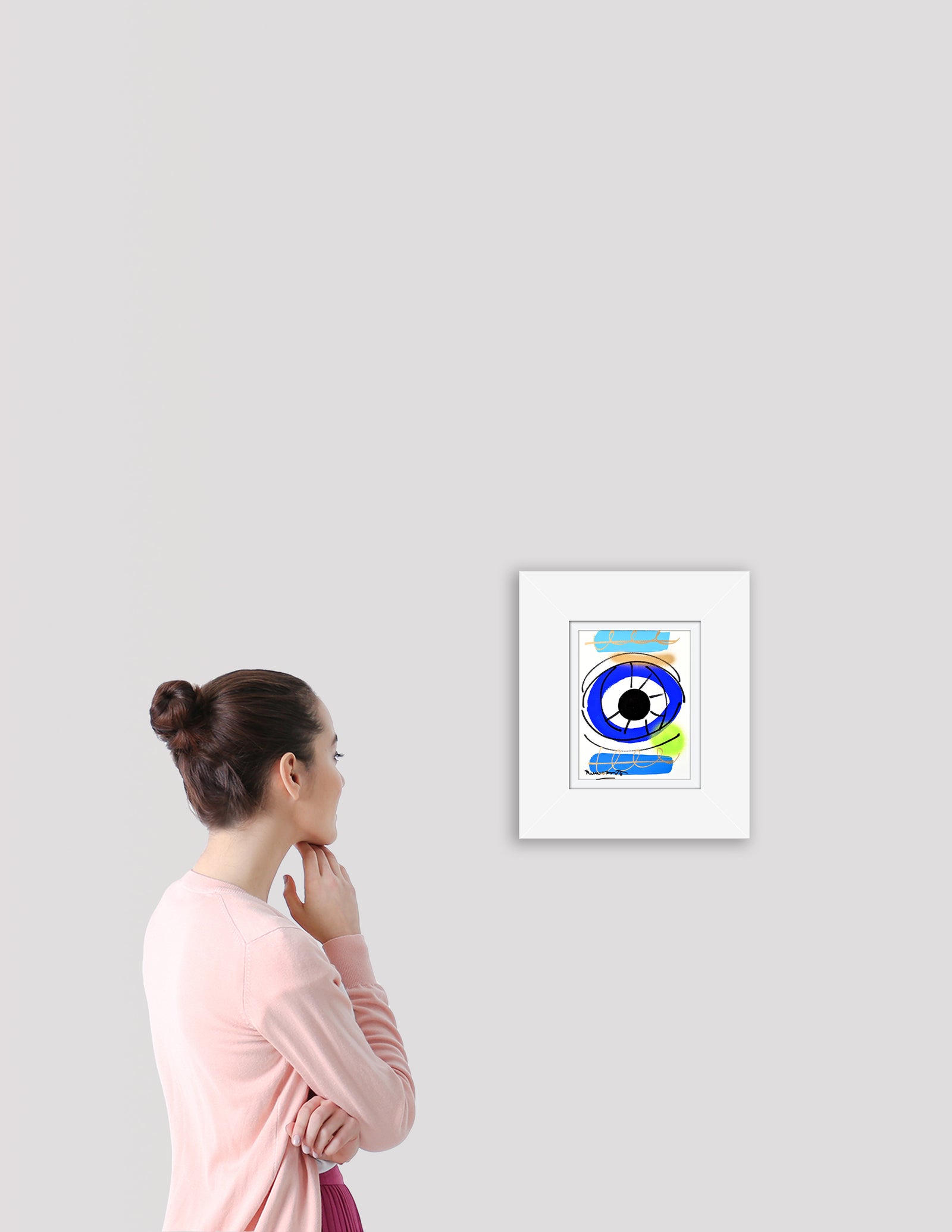 just love eye original drawing  artistic colorful design collectible