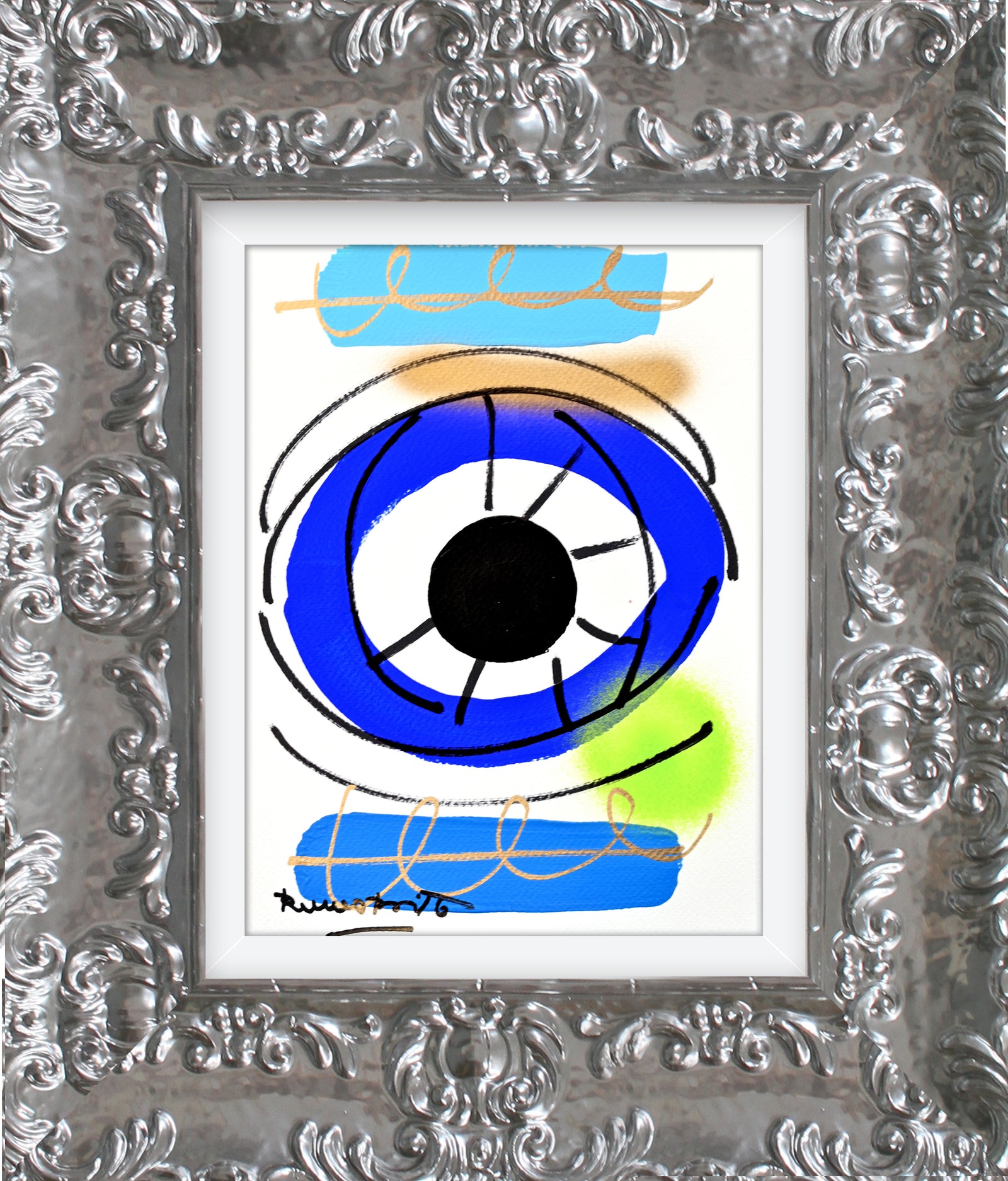 just love eye original drawing  artistic colorful design collectible