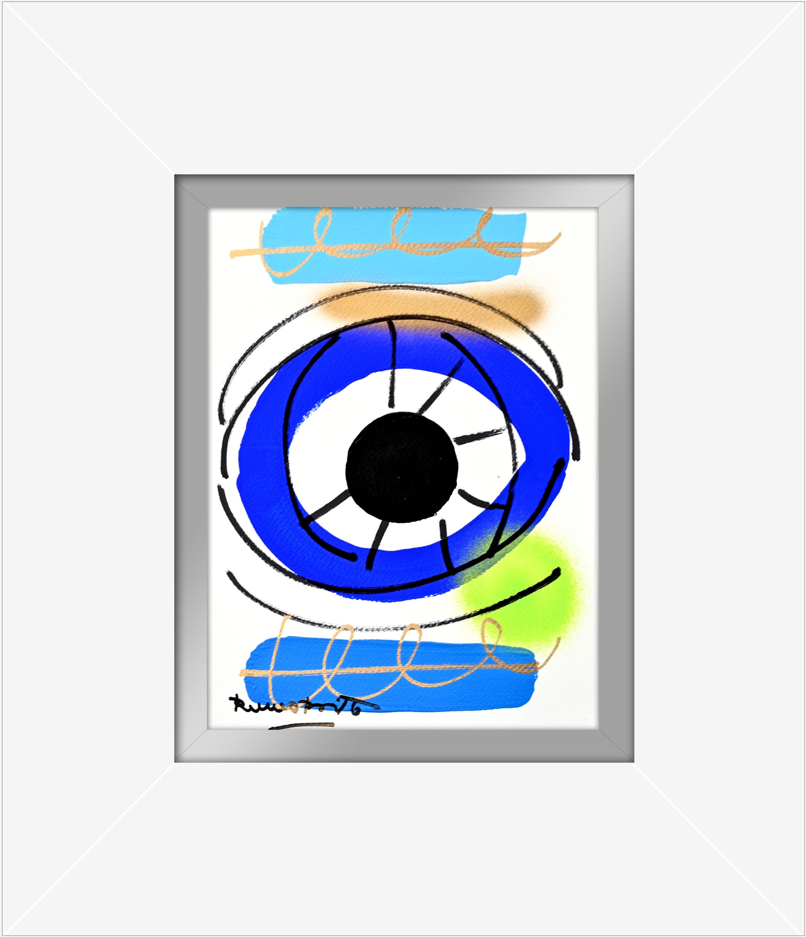 Romero Britto just love eye original drawing  colorful pop art design