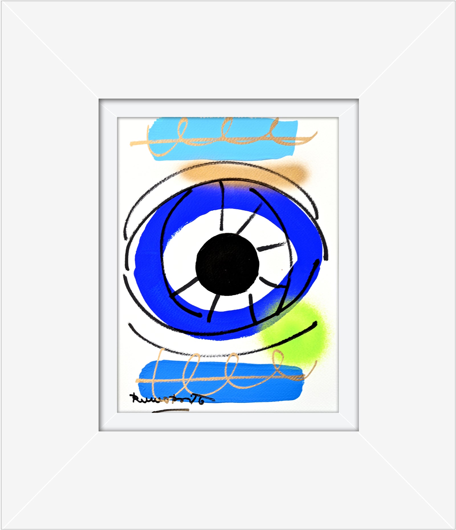 just love eye original drawing  colorful decorative collectible gift idea