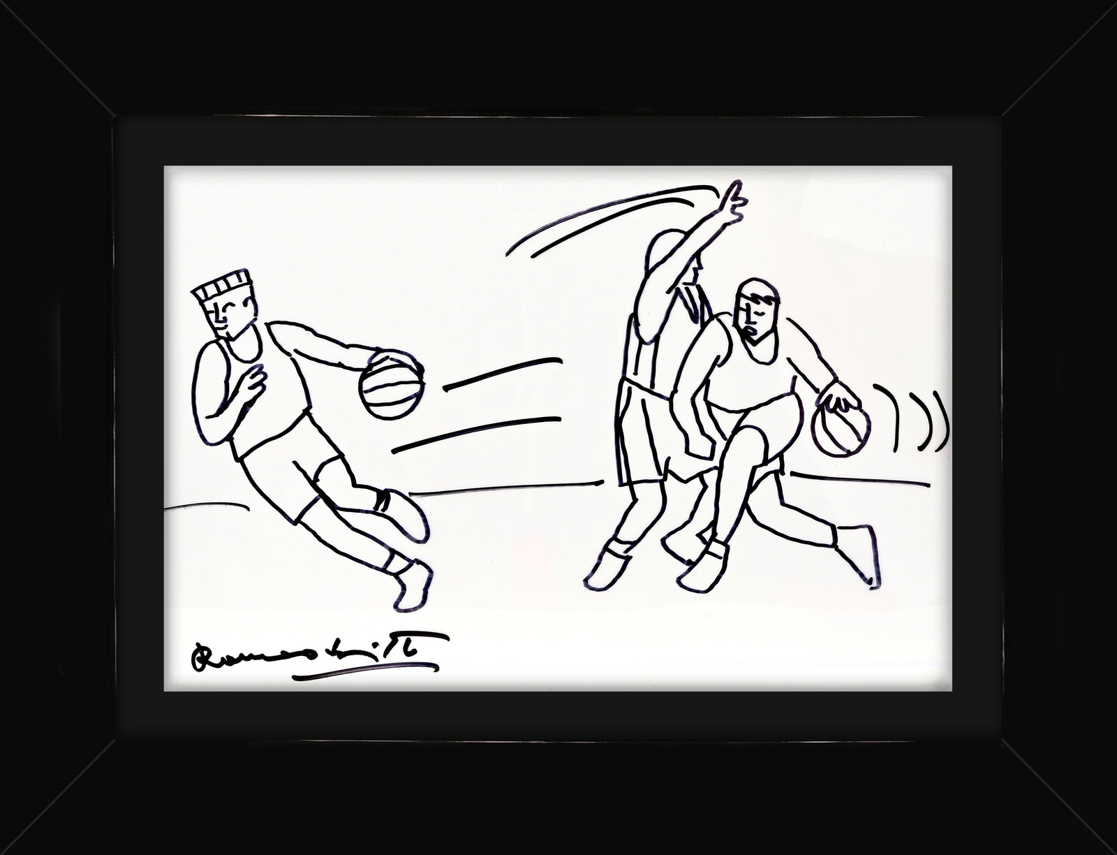 Romero Britto hops original drawing  contemporary pop art piece