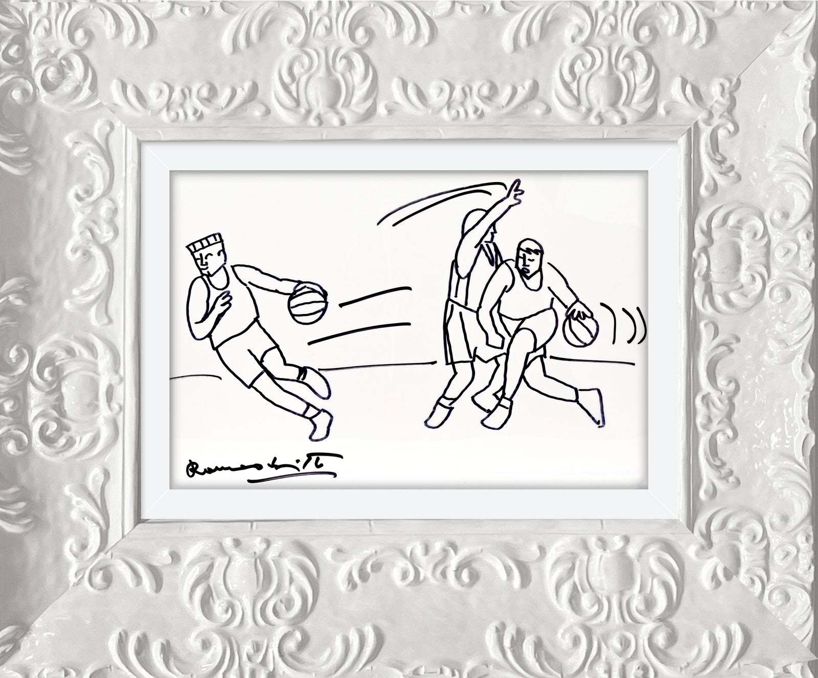 Romero Britto hops original drawing  colorful pop art design
