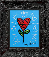 CYAN HEART FLOWER -  Original Painting