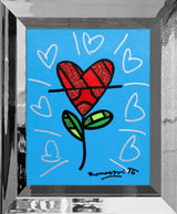 CYAN HEART FLOWER -  Original Painting