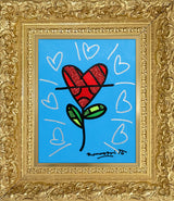 CYAN HEART FLOWER -  Original Painting