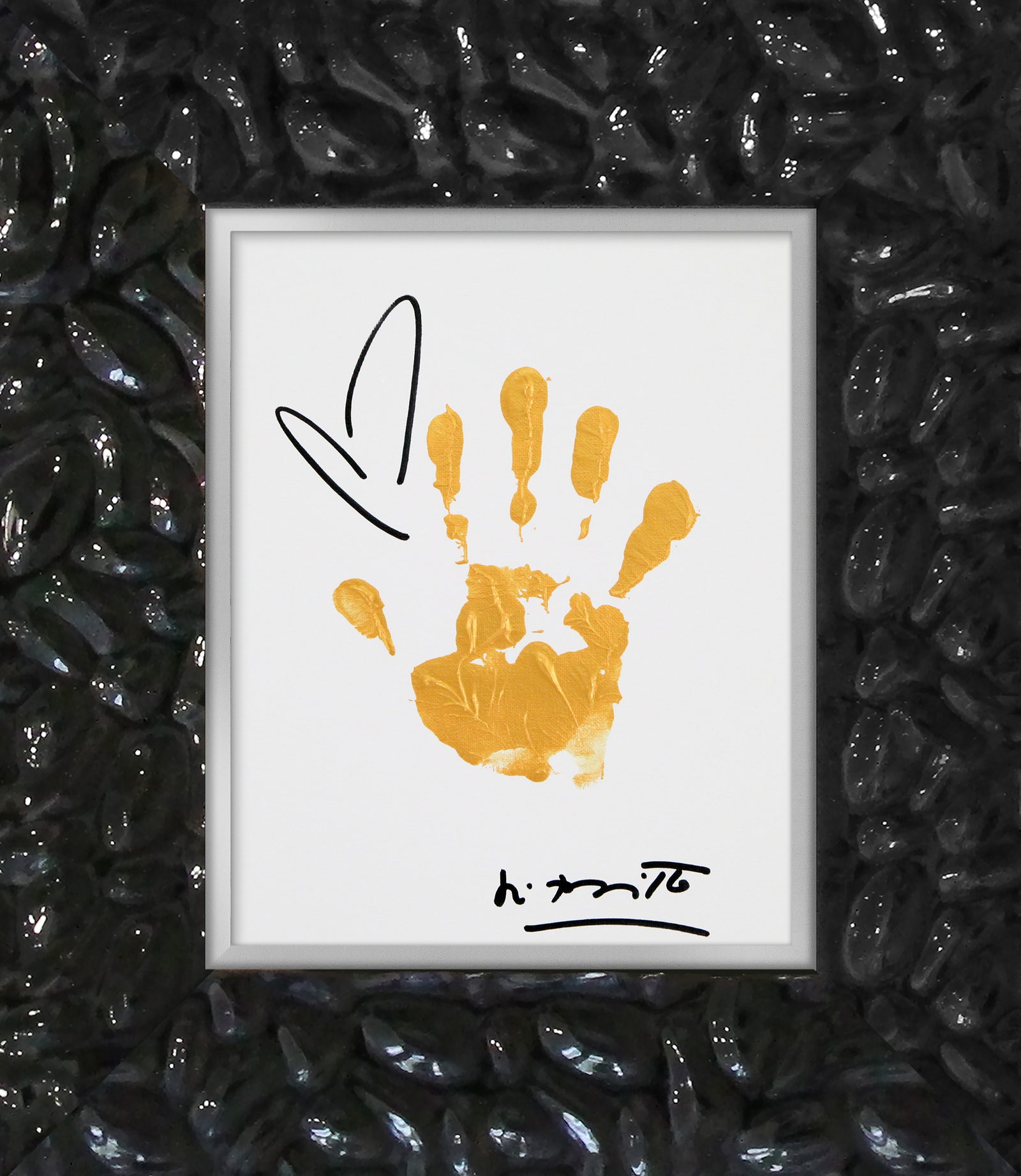 modern pop art hands up original painting  vibrant home decor