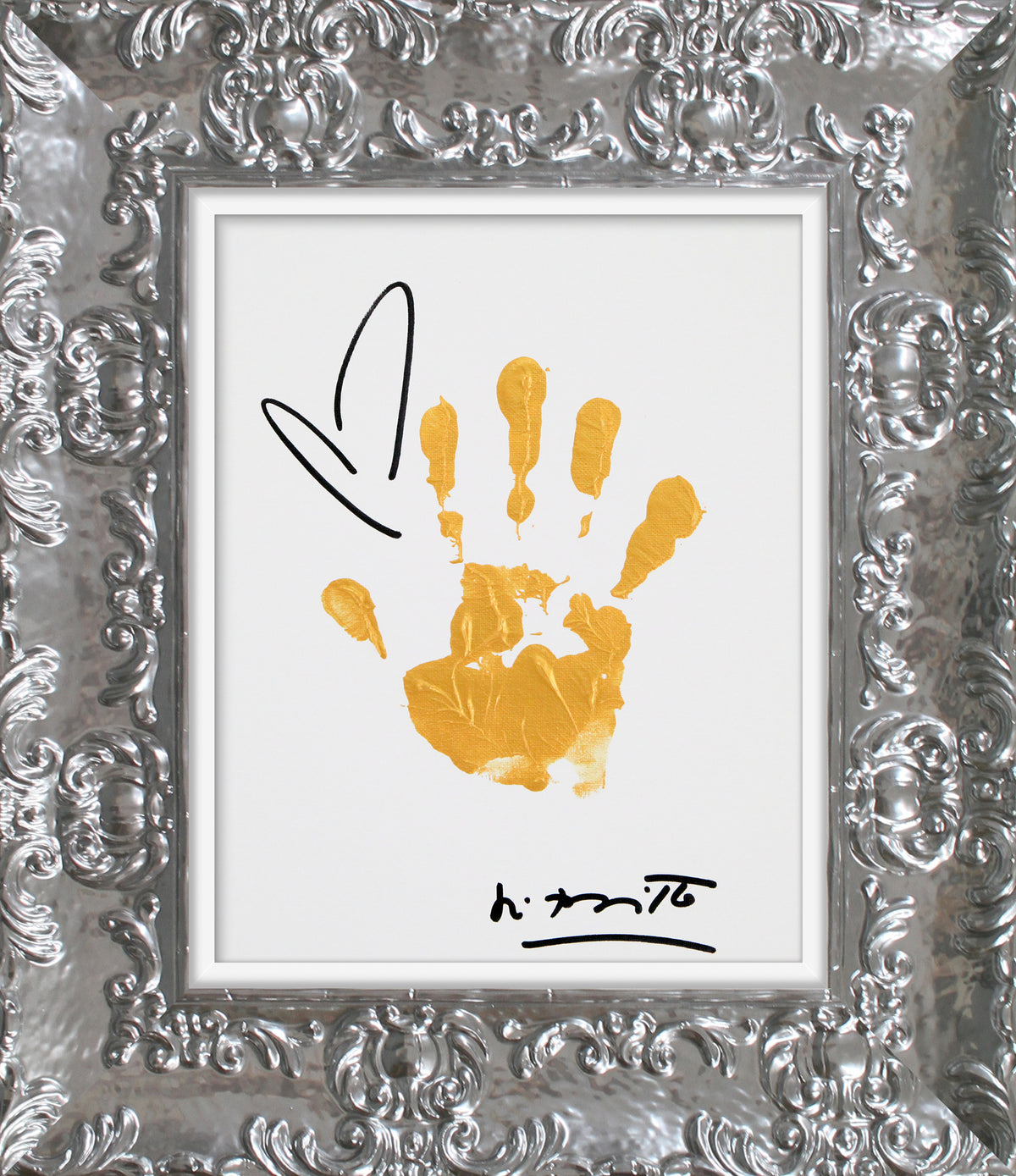 Romero Britto hands up original painting  colorful pop art design