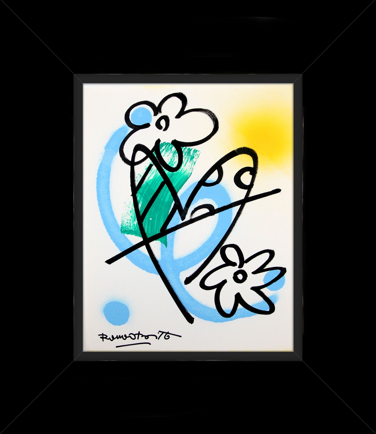 Romero Britto evolution original drawing  colorful pop art design