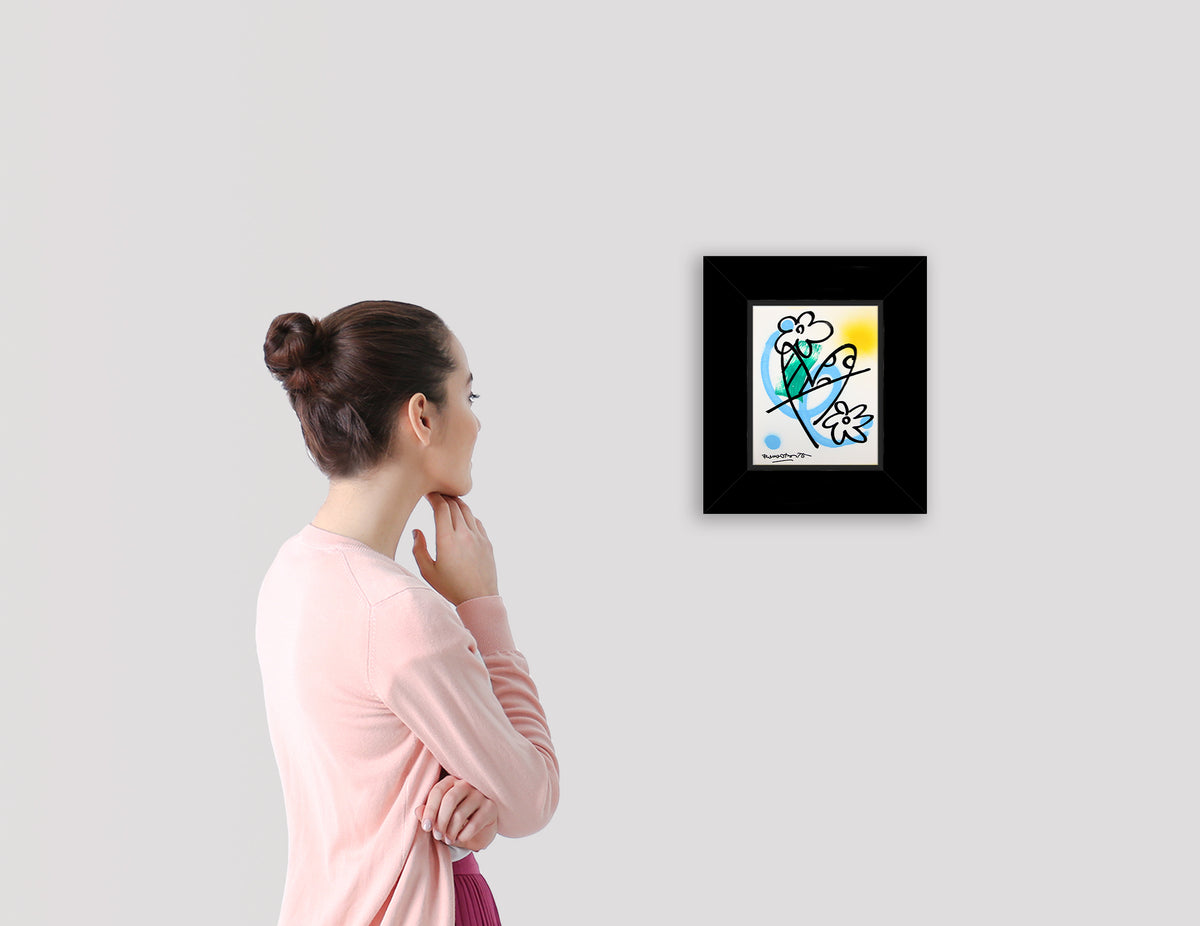 modern pop art evolution original drawing  vibrant home decor