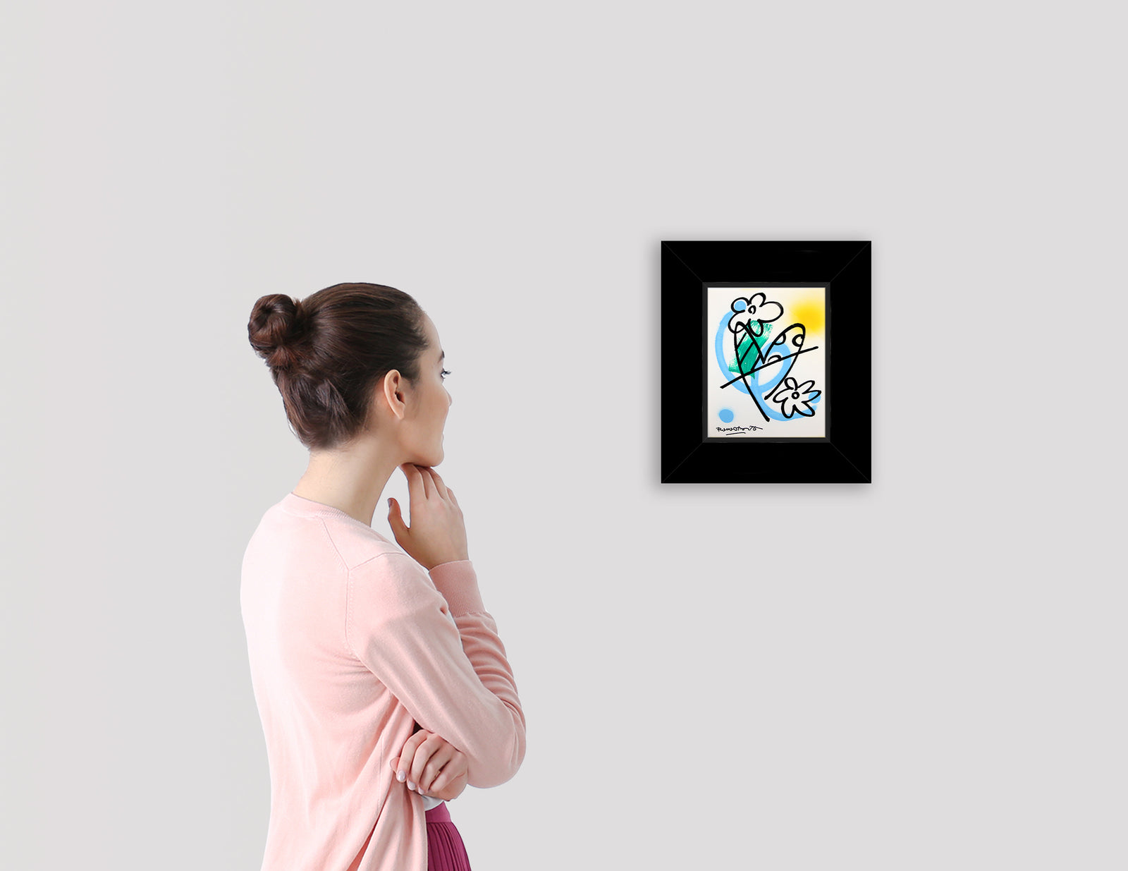modern pop art evolution original drawing  vibrant home decor