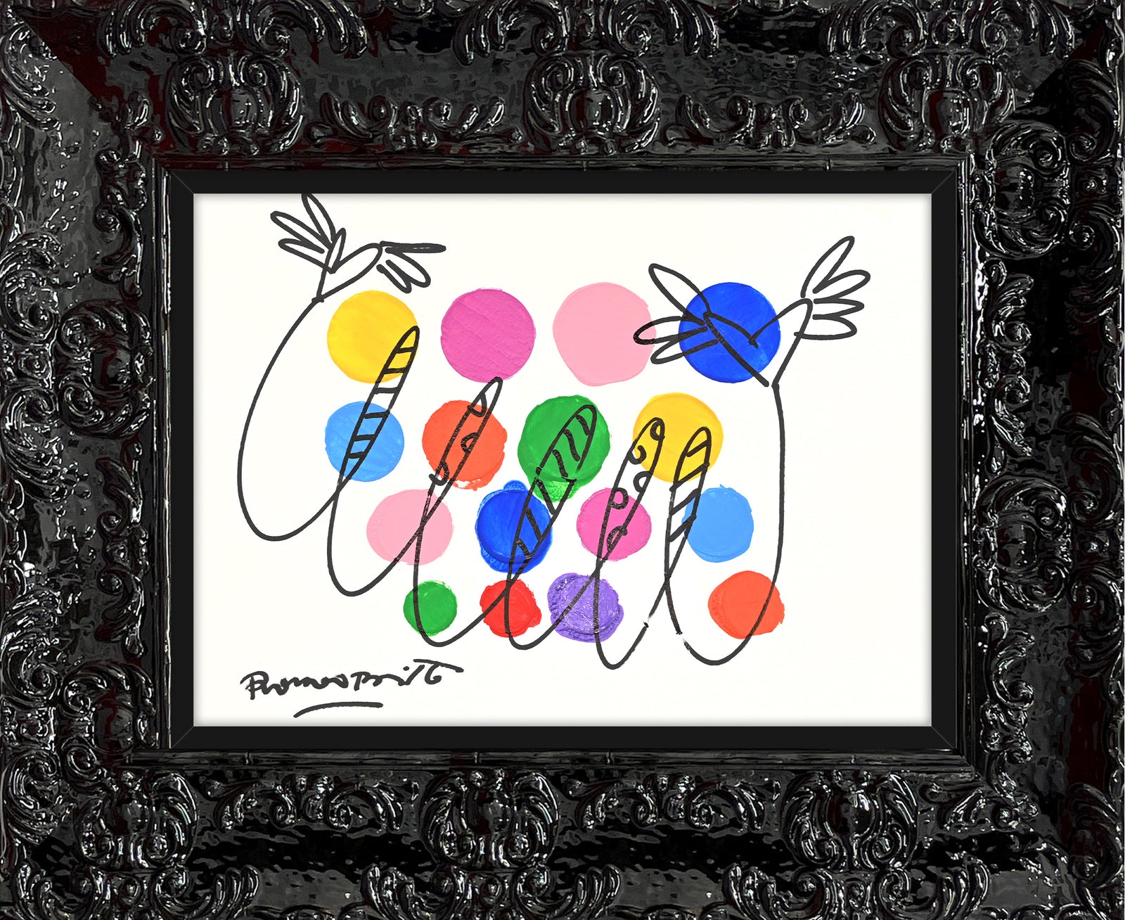 modern pop art evolution original drawing  vibrant home decor