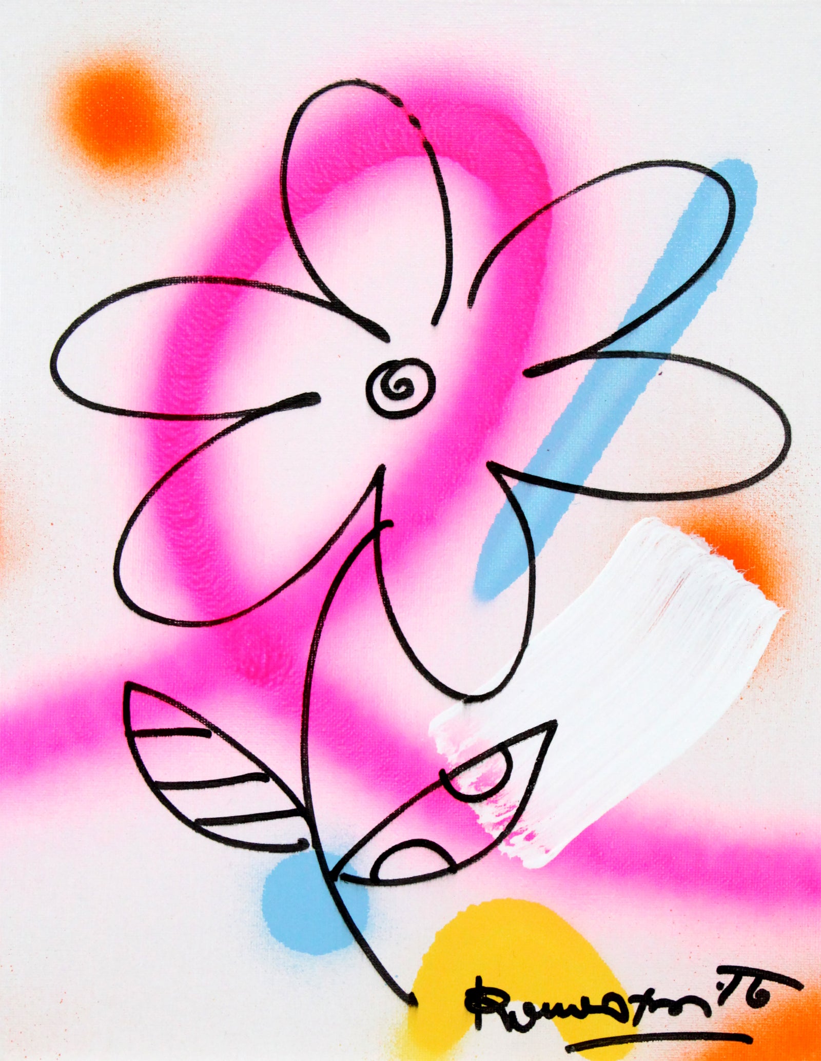 Romero Britto evolution original drawing  colorful pop art design