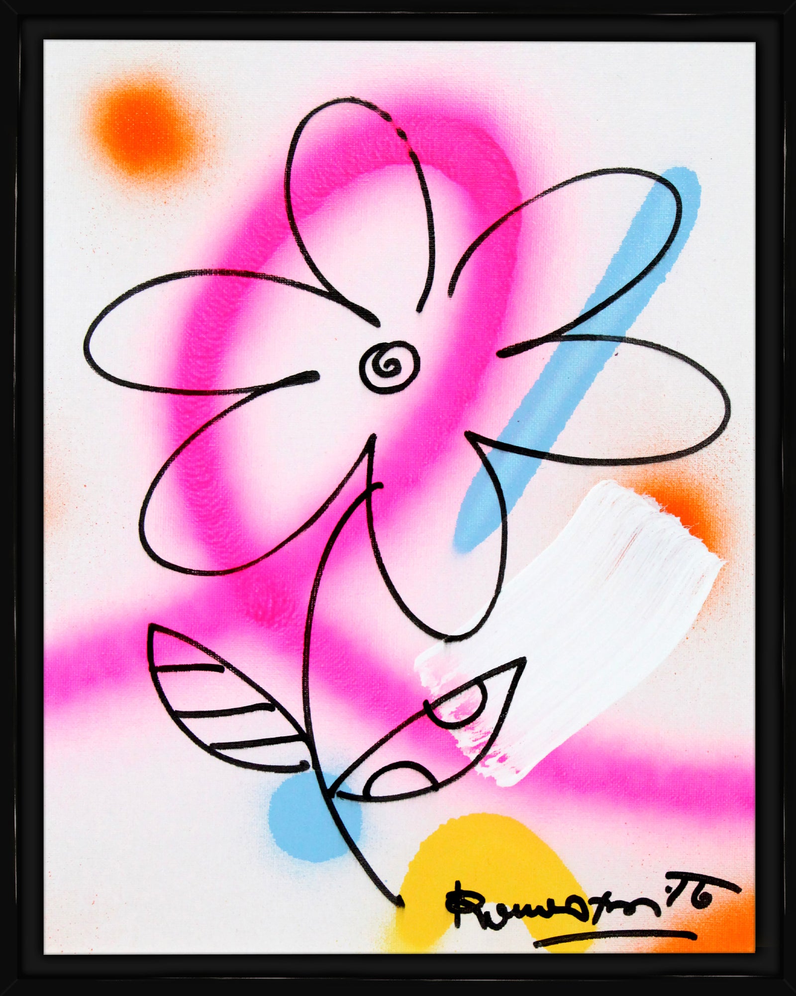 Romero Britto evolution original drawing  contemporary pop art piece