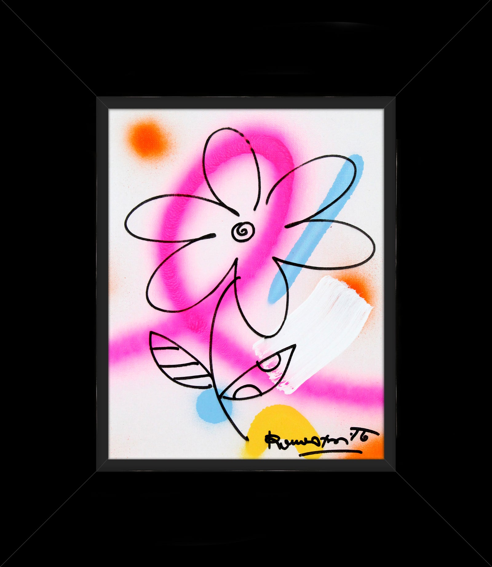 Romero Britto evolution original drawing  colorful pop art design