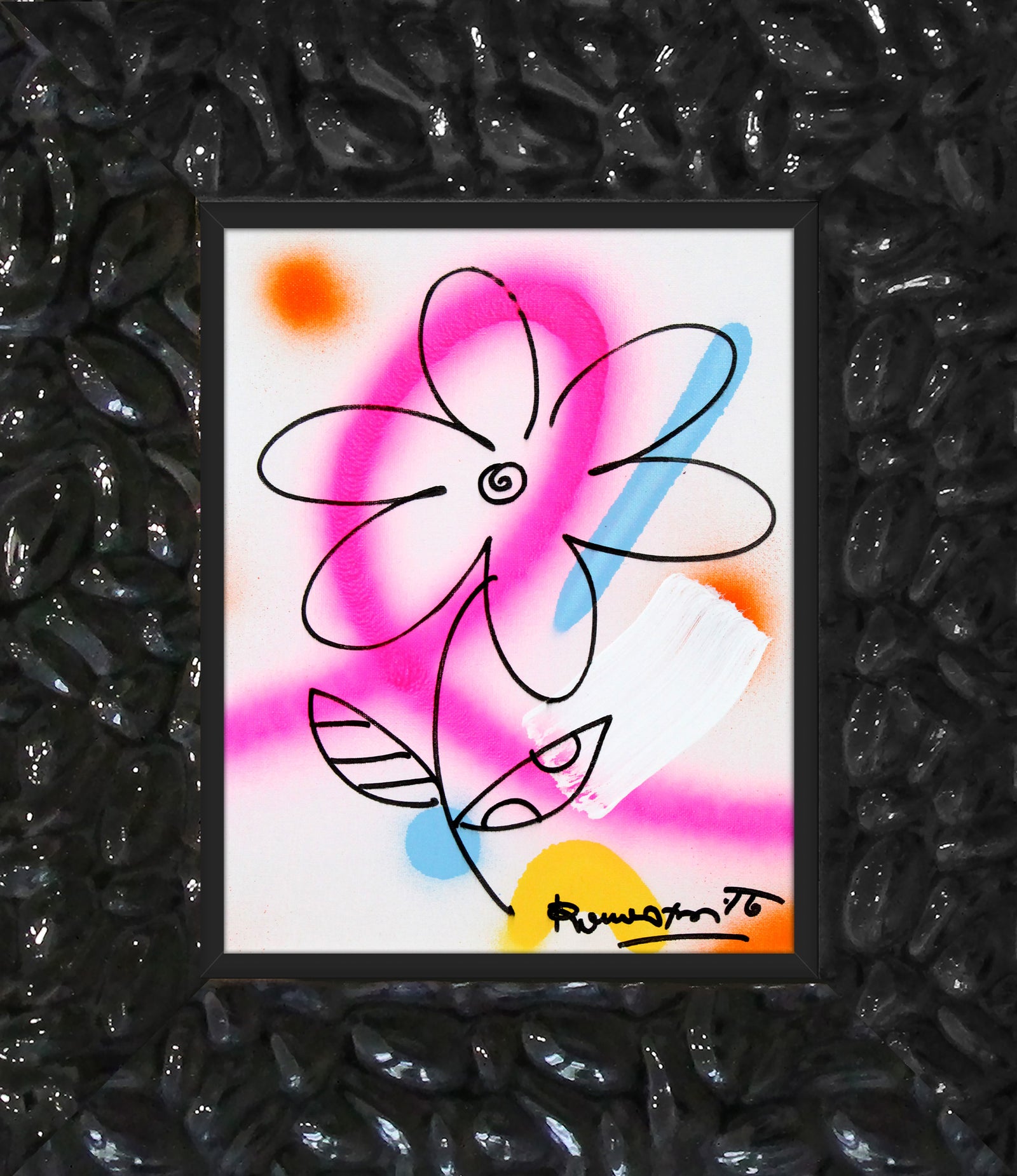 Romero Britto evolution original drawing  contemporary pop art piece