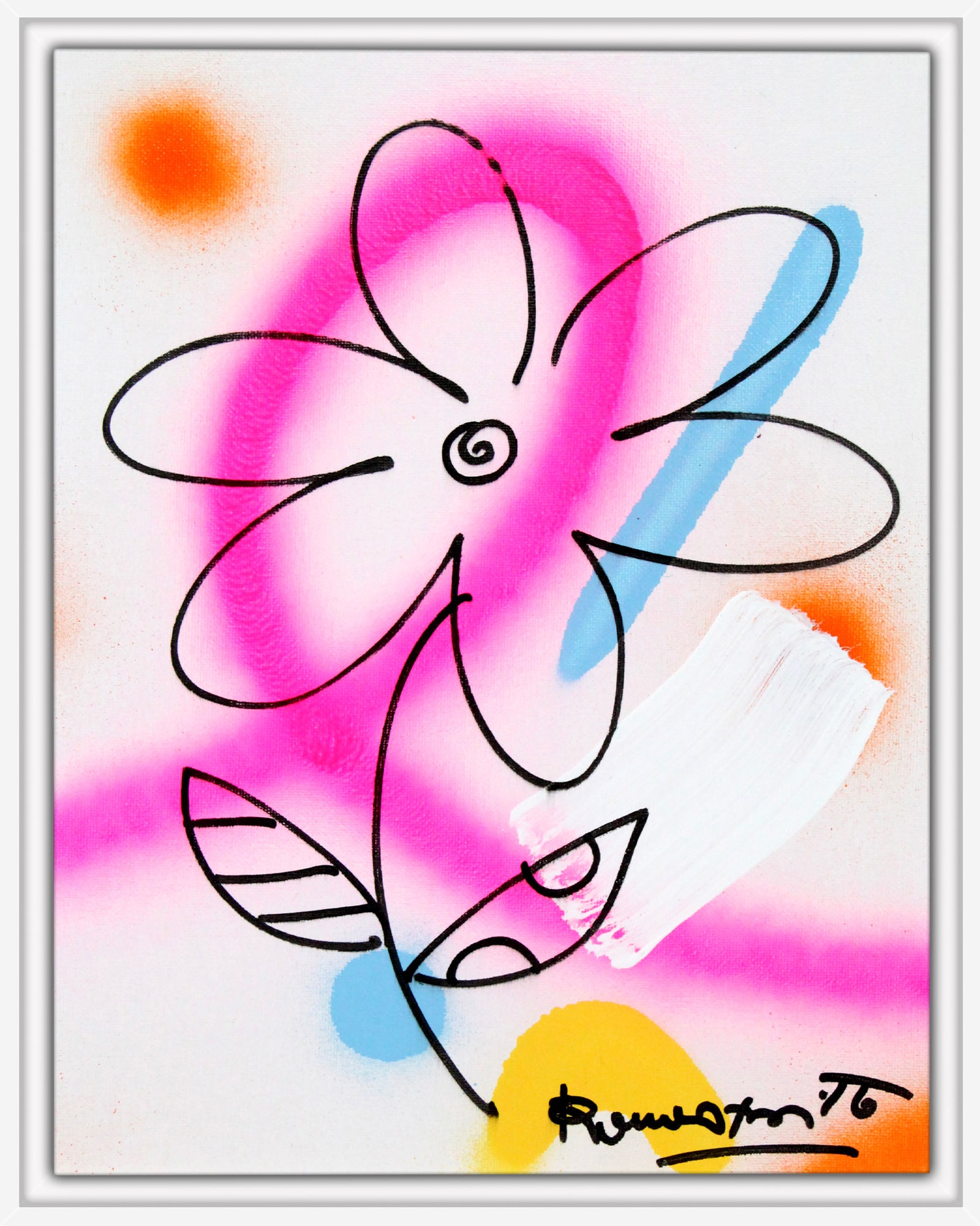 Romero Britto evolution original drawing  colorful pop art design