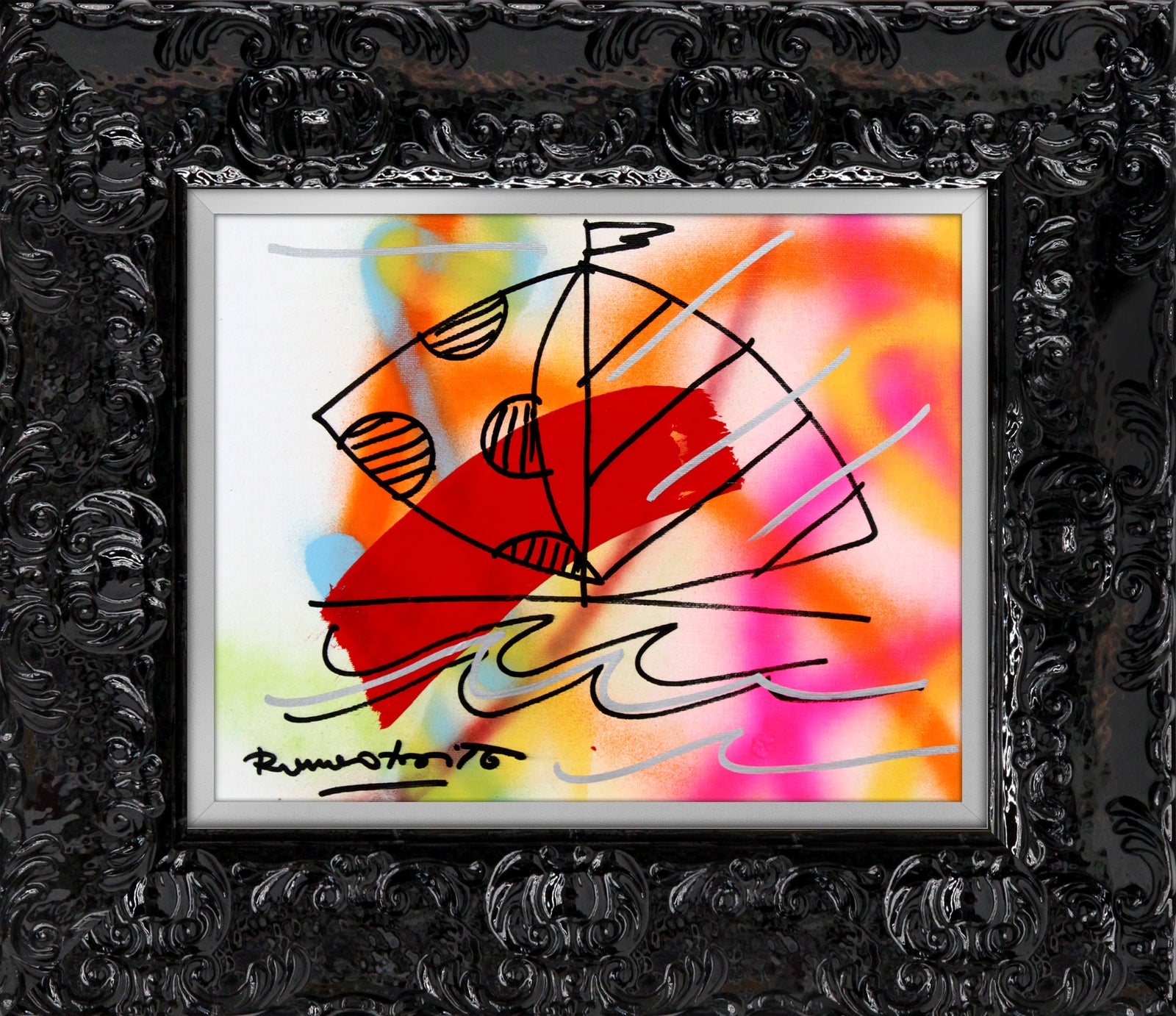 modern pop art evolution original drawing  vibrant home decor