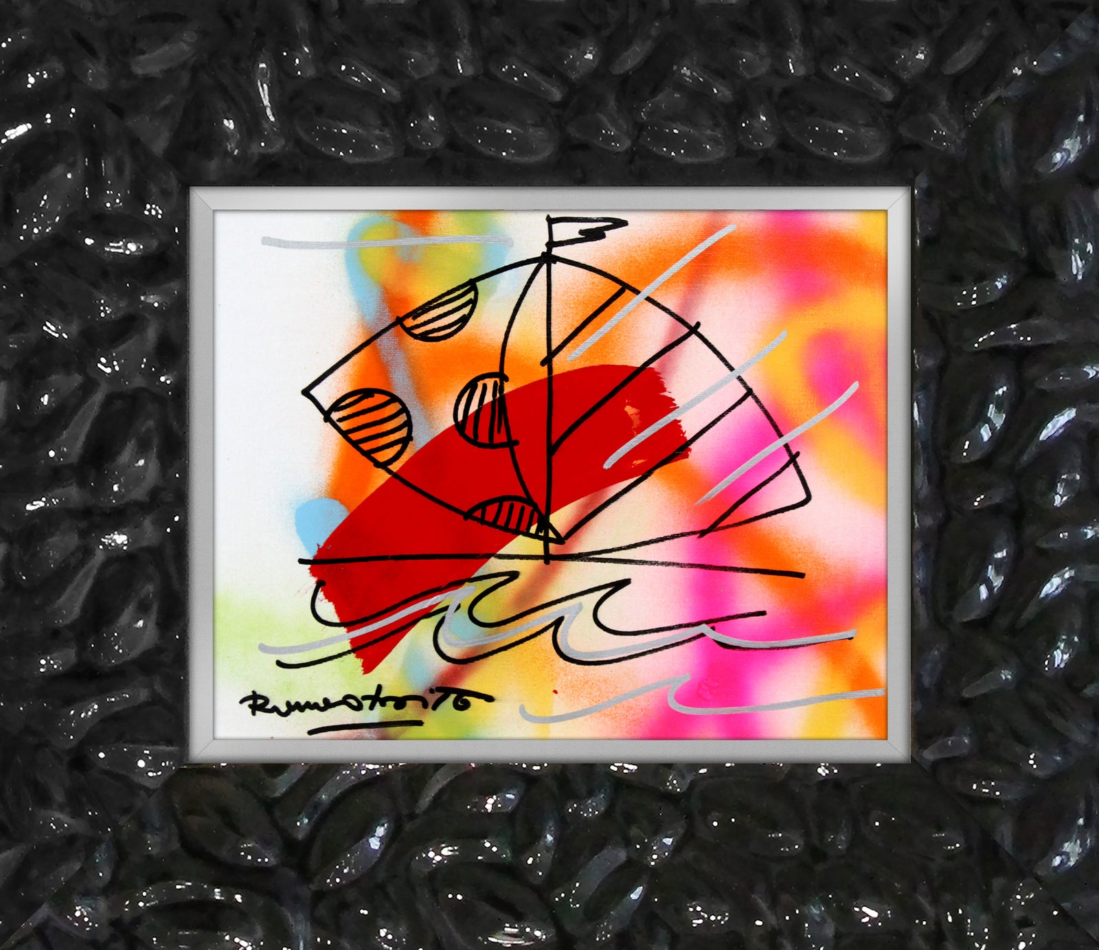 Romero Britto evolution original drawing  contemporary pop art piece