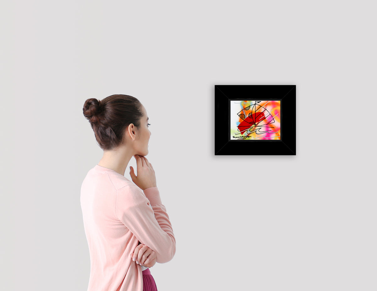 modern pop art evolution original drawing  vibrant home decor