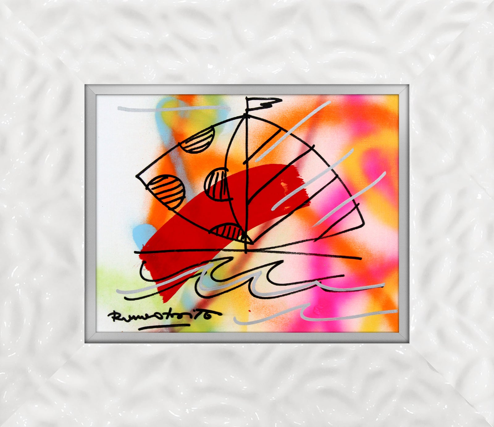 Romero Britto evolution original drawing  colorful pop art design