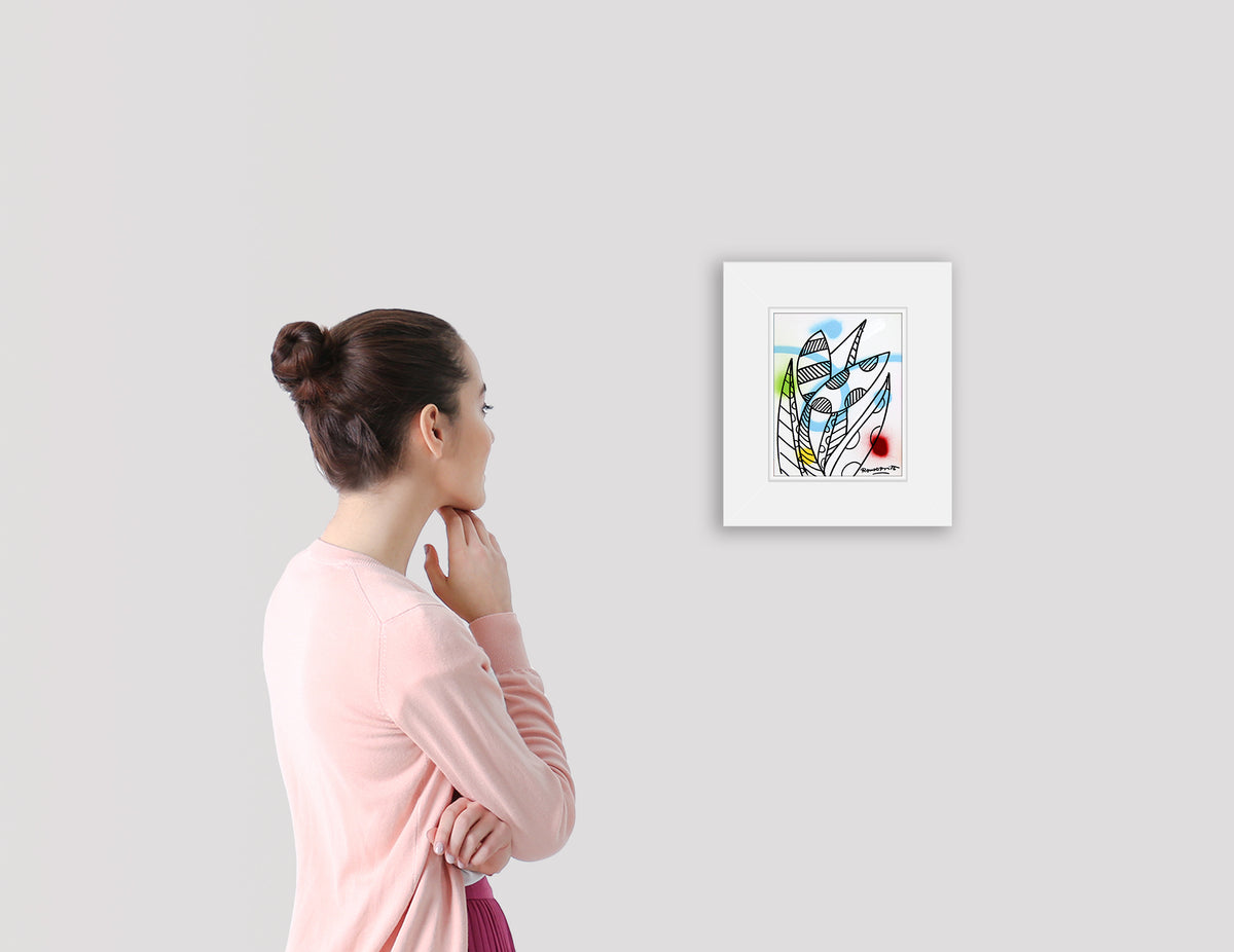 evolution original drawing  artistic colorful design collectible