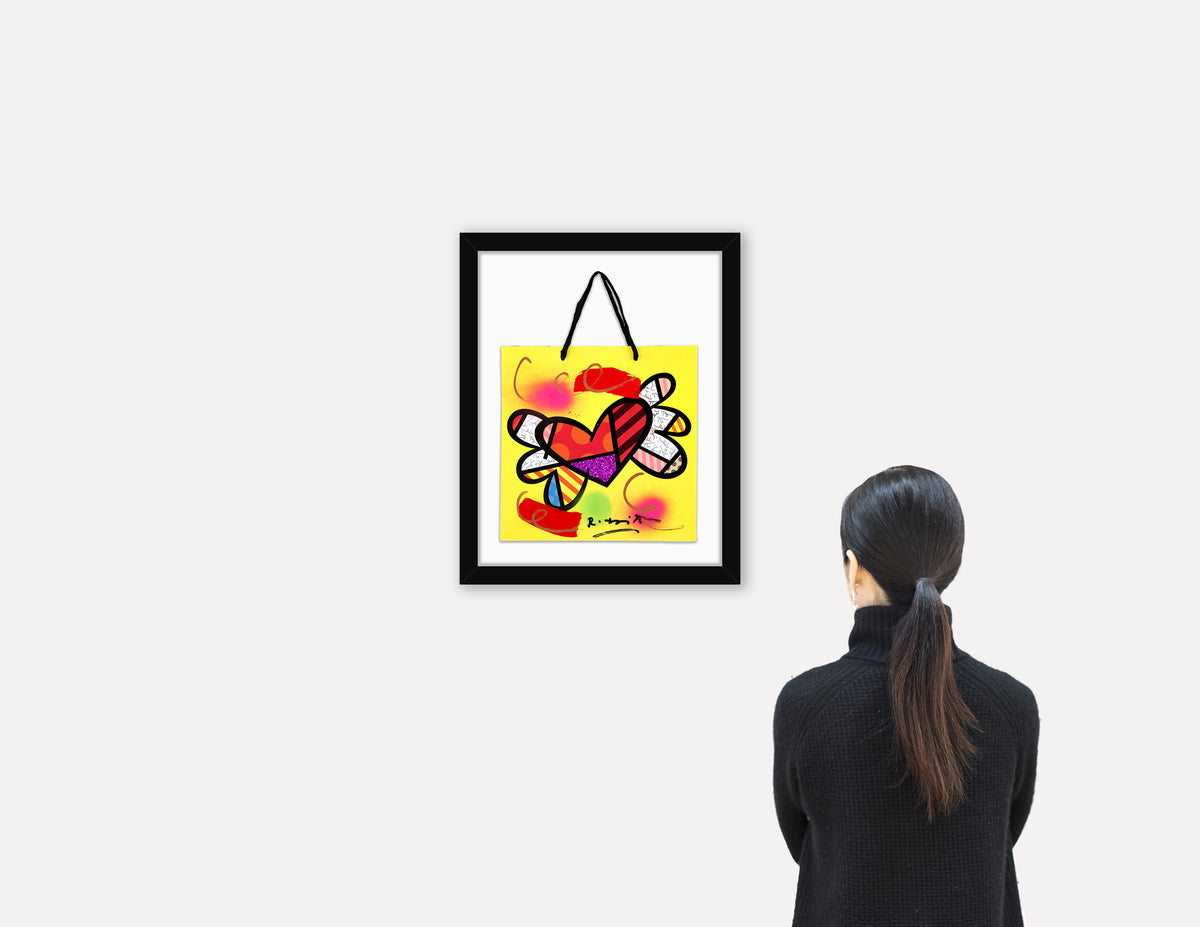 love britto mixed media original  colorful decorative collectible gift idea