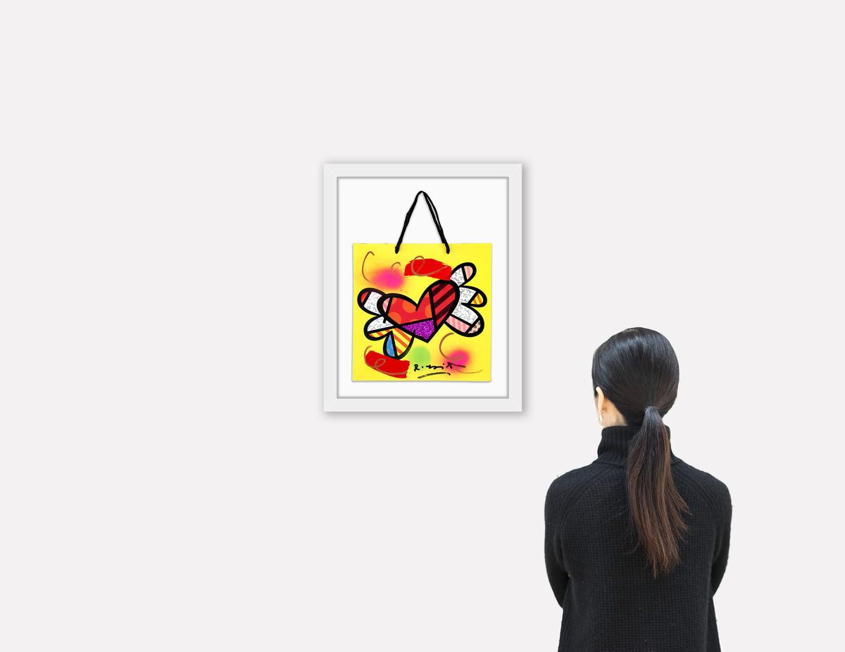 modern pop art love britto mixed media original  vibrant home decor